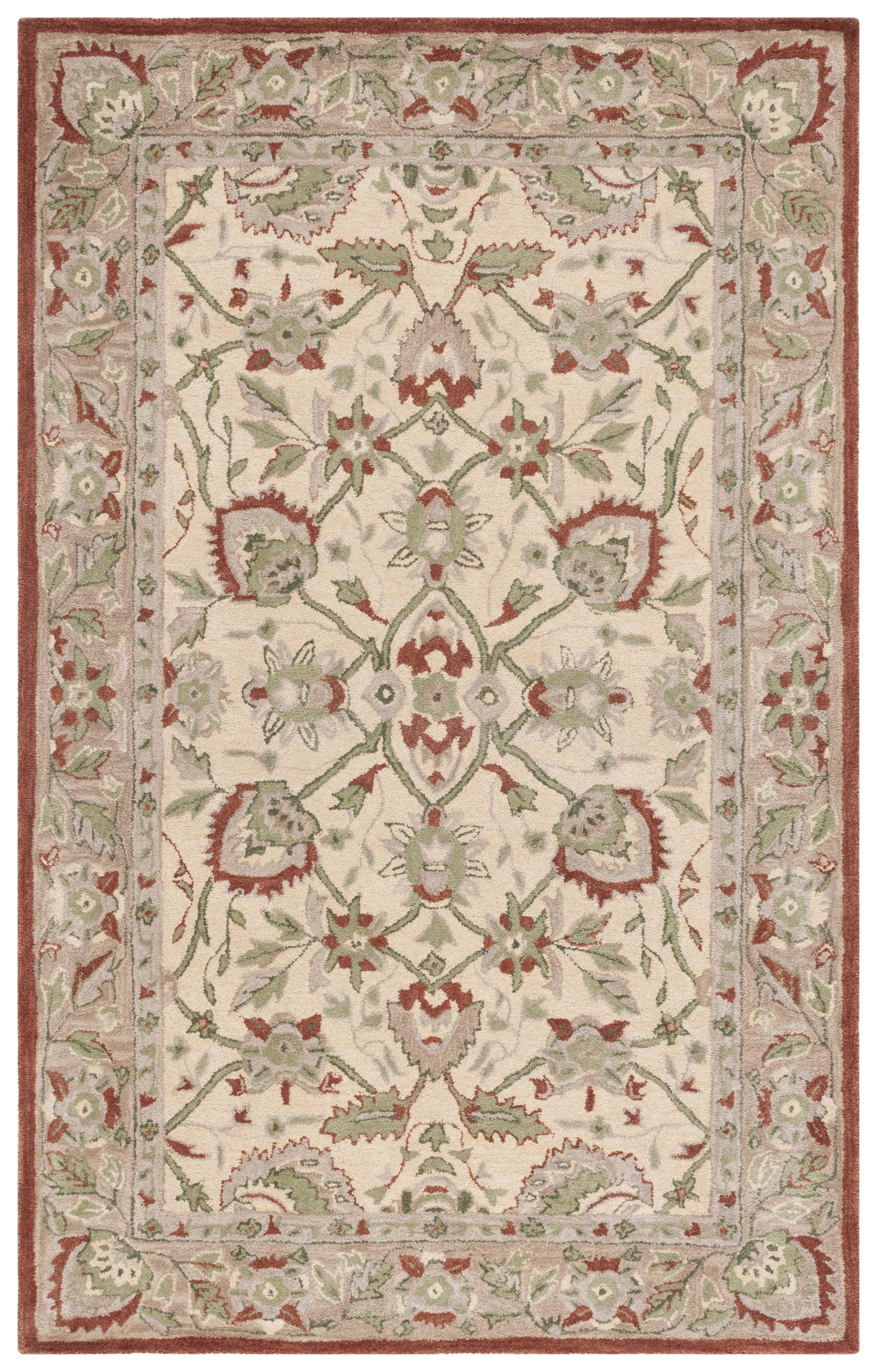 SAFAVIEH Antiquity Jaki Oriental Wool Area Rug, Rust/Ivory, 2' x 3'