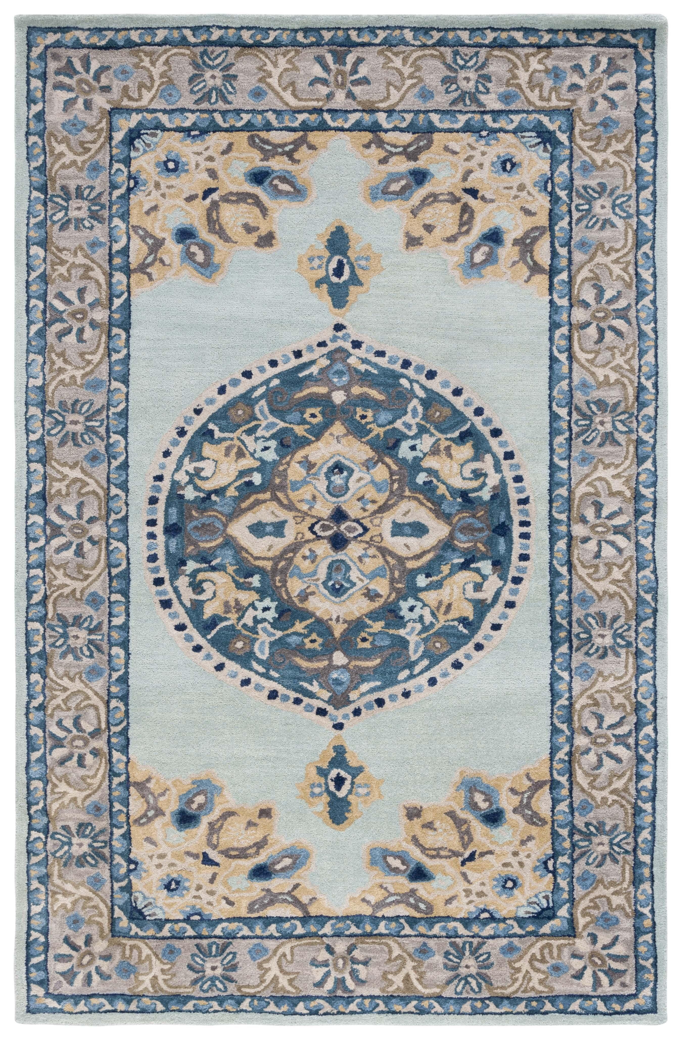 Antiquity AT66 Hand Tufted Indoor Area Rug - Turquoise/Silver - 6'x9' - Safavieh