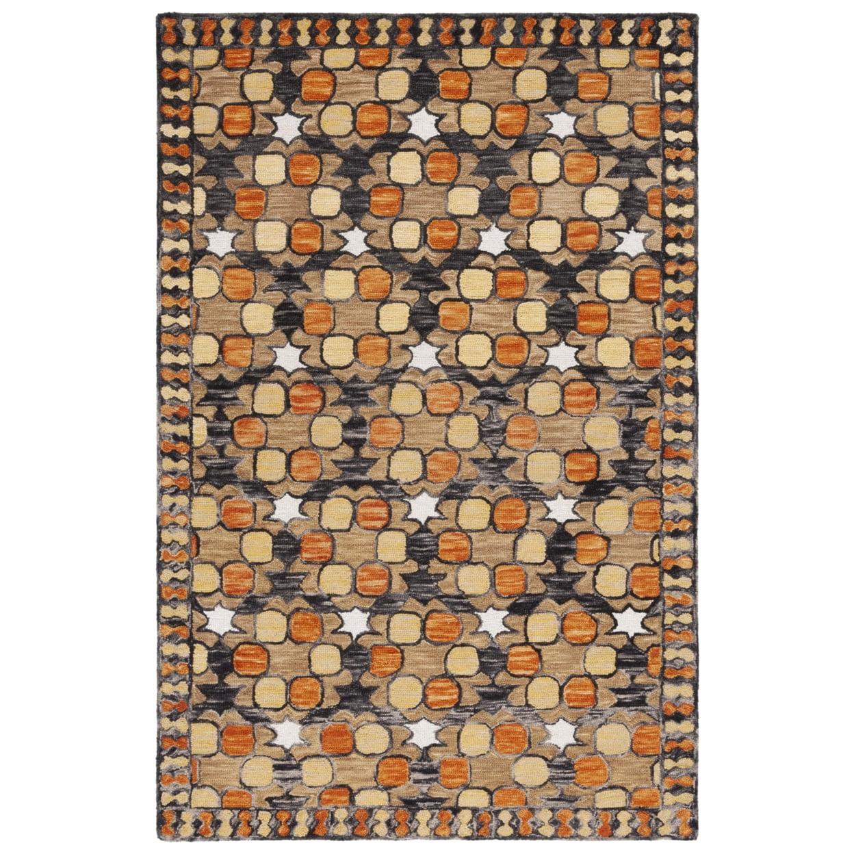 Aspen APN128 Hand Tufted Area Rug  - Light Yellow/Orange - 5' round - Safavieh.