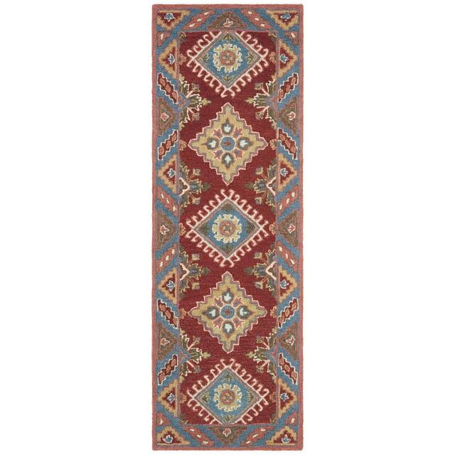 Aspen APN803 Hand Tufted Runner Rug - Red/Blue - 2'3"x9' - Safavieh.