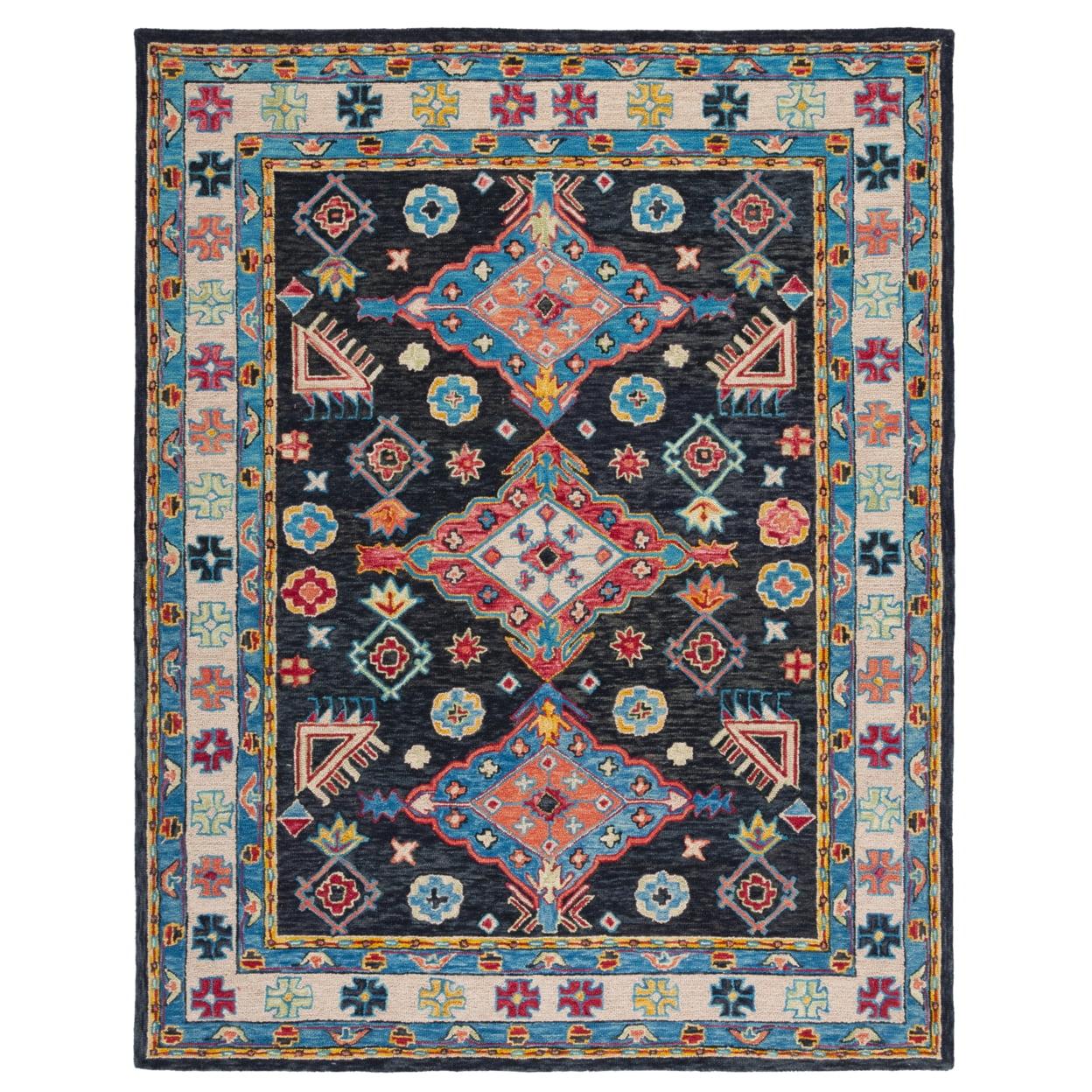 Aspen APN521 Hand Tufted Indoor Accent Rug - Charcoal/Blue - 2'x3' - Safavieh