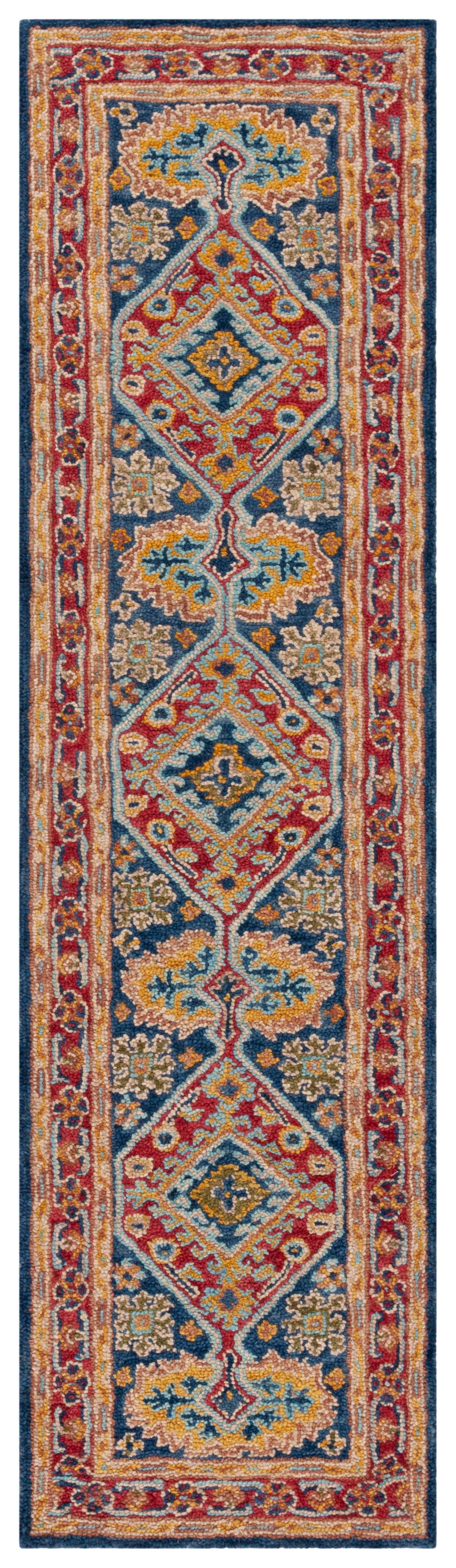 Aspen APN523 Hand Tufted Runner Rug - Red/Blue - 2'3"x8' - Safavieh.