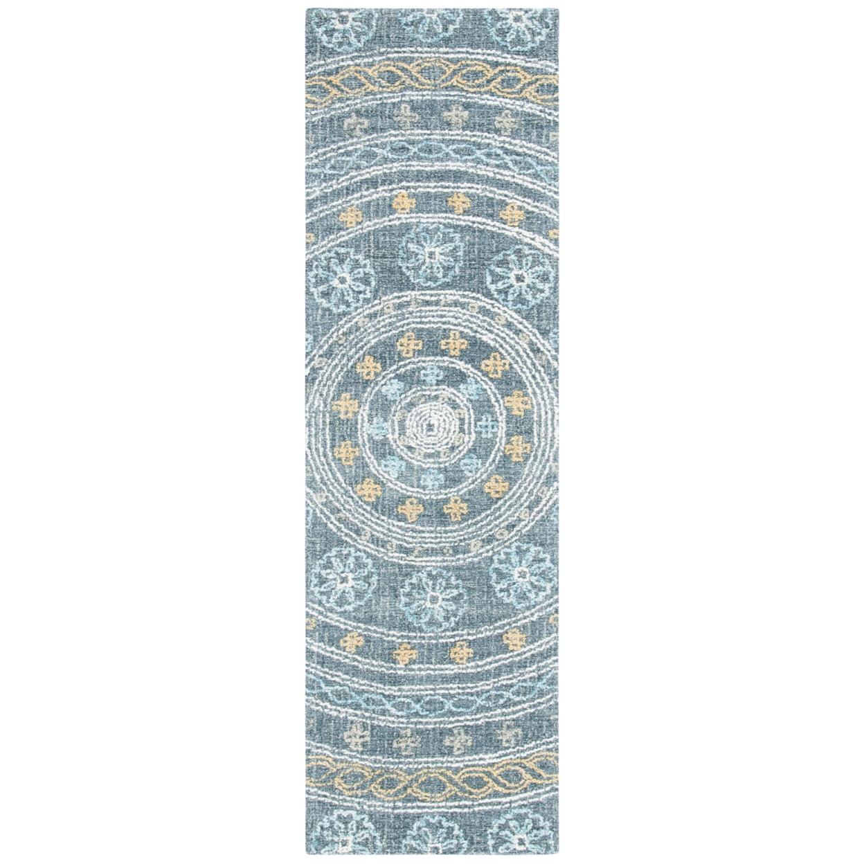 Blossom BLM608 Hand Tufted Area Rug - Charcoal/Yellow - 4'x6' - Safavieh.
