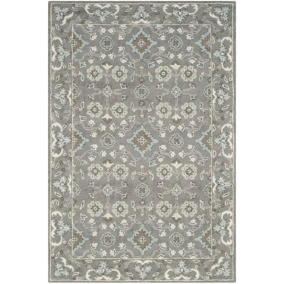 Blossom BLM218 Hand Tufted Area Rug - Grey - 4'x6' - Safavieh.