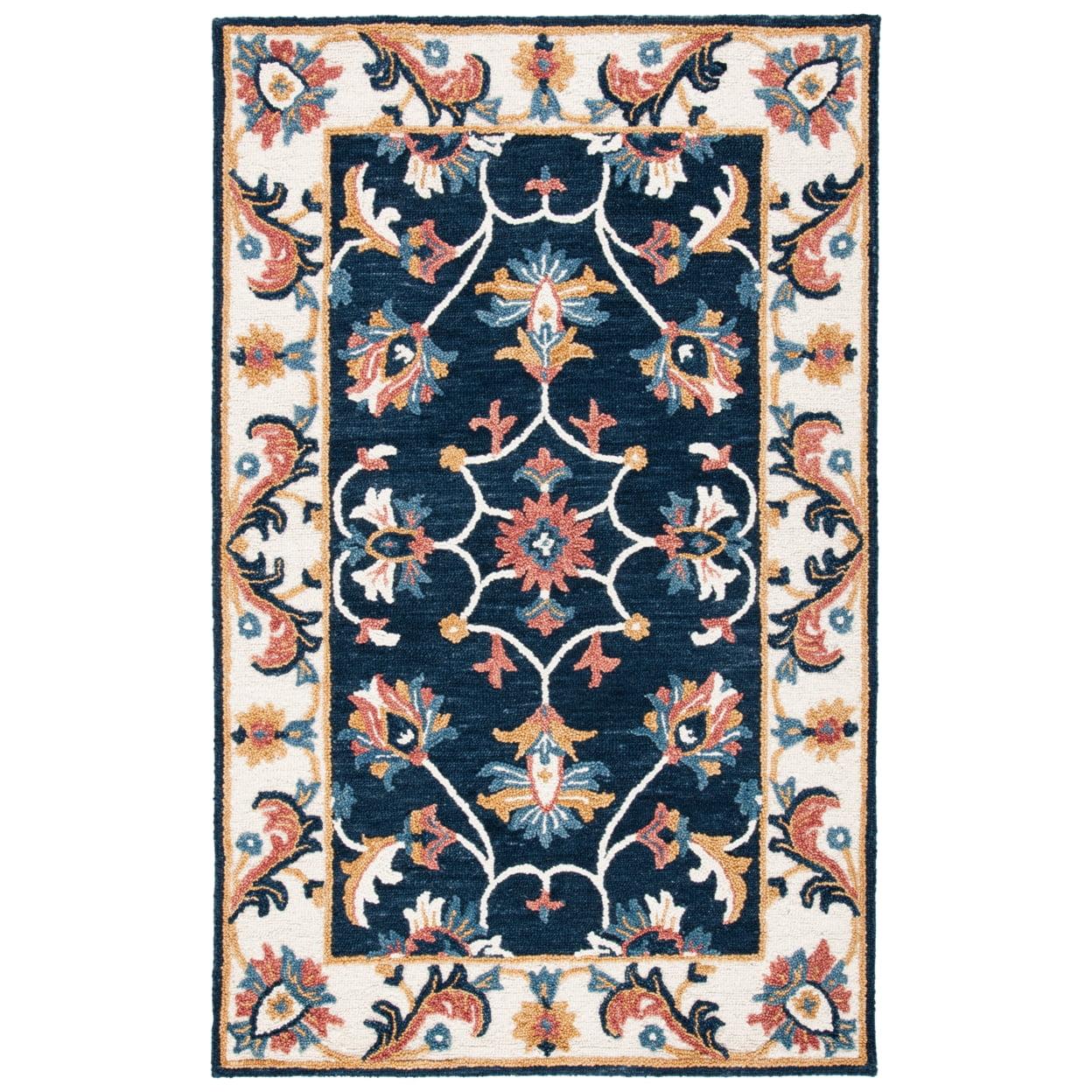 Blossom BLM176 Hand Tufted Area Rug - Blue/Ivory - 3'x5' - Safavieh.