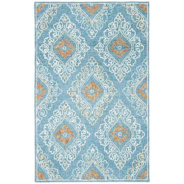 Blossom BLM606 Hand Tufted Area Rug - Blue/Yellow - 4'x6' - Safavieh.