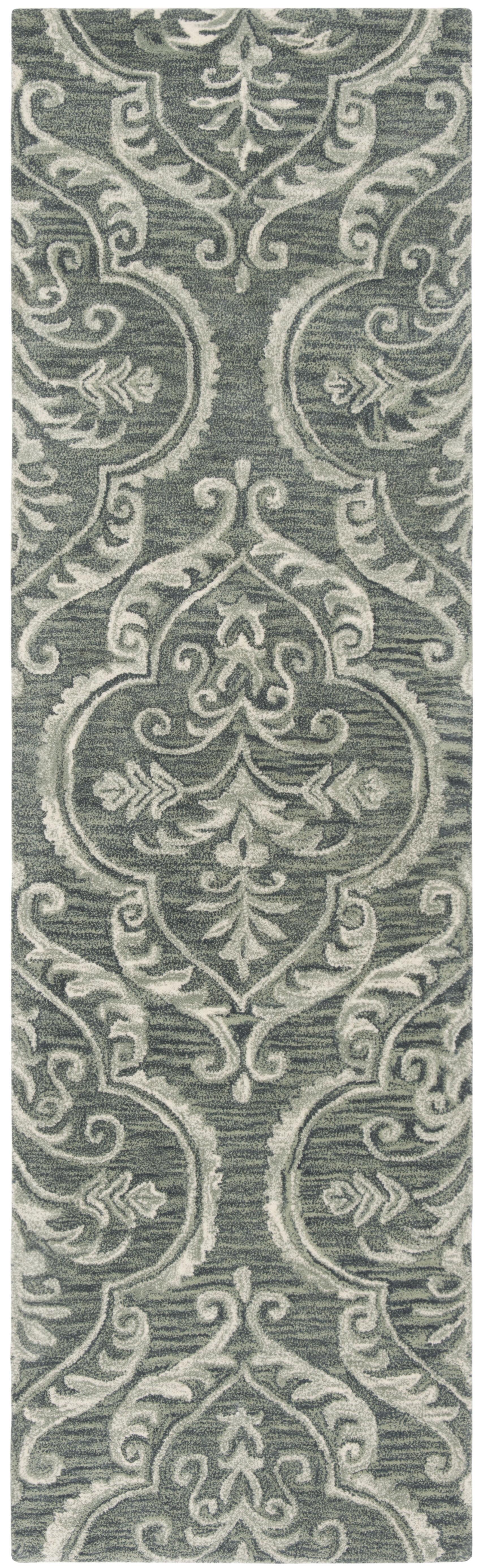 Blossom BLM603 Hand Tufted Runner Rug - Blue/Sage - 2'3"x8' - Safavieh.