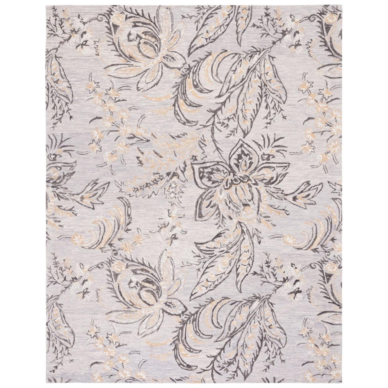 Blossom BLM275 Hand Tufted Area Rug - Grey/Yellow - 8'x10' - Safavieh.