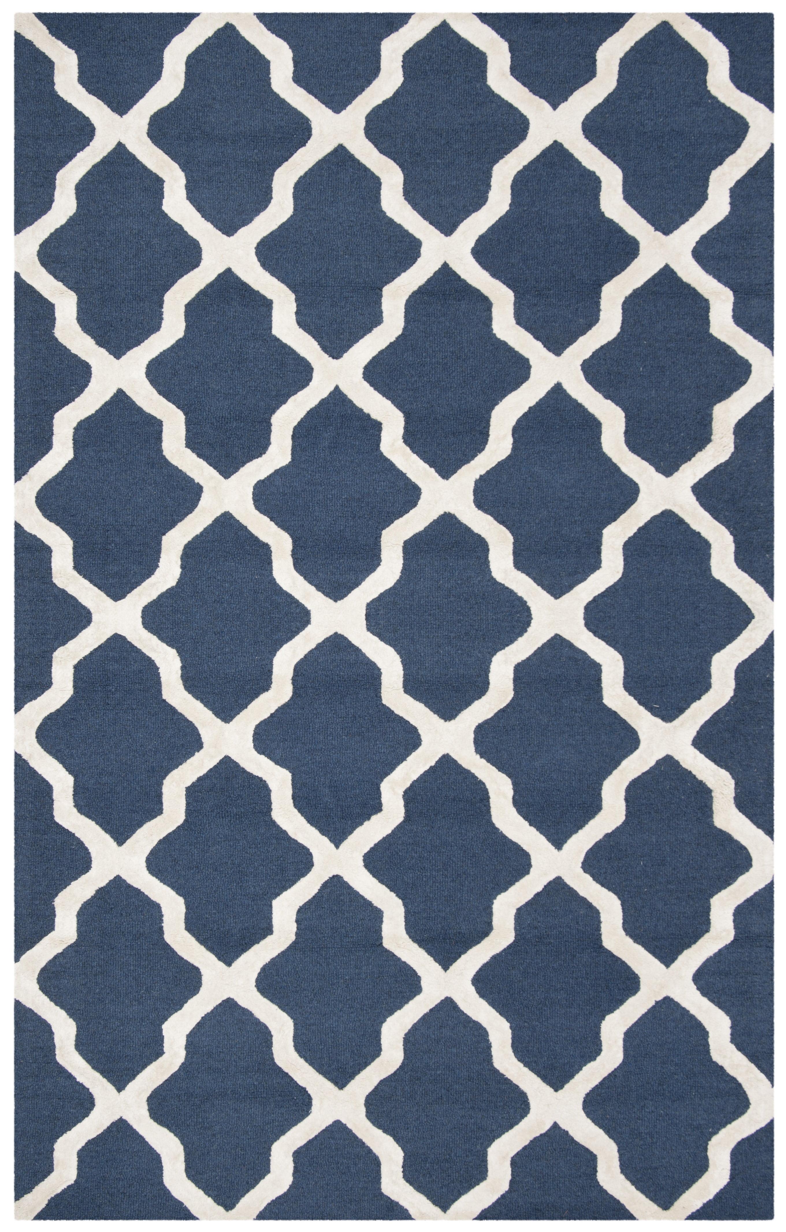 SAFAVIEH Cambridge Jayme Geometric Area Rug, Navy/Ivory, 6' x 9'