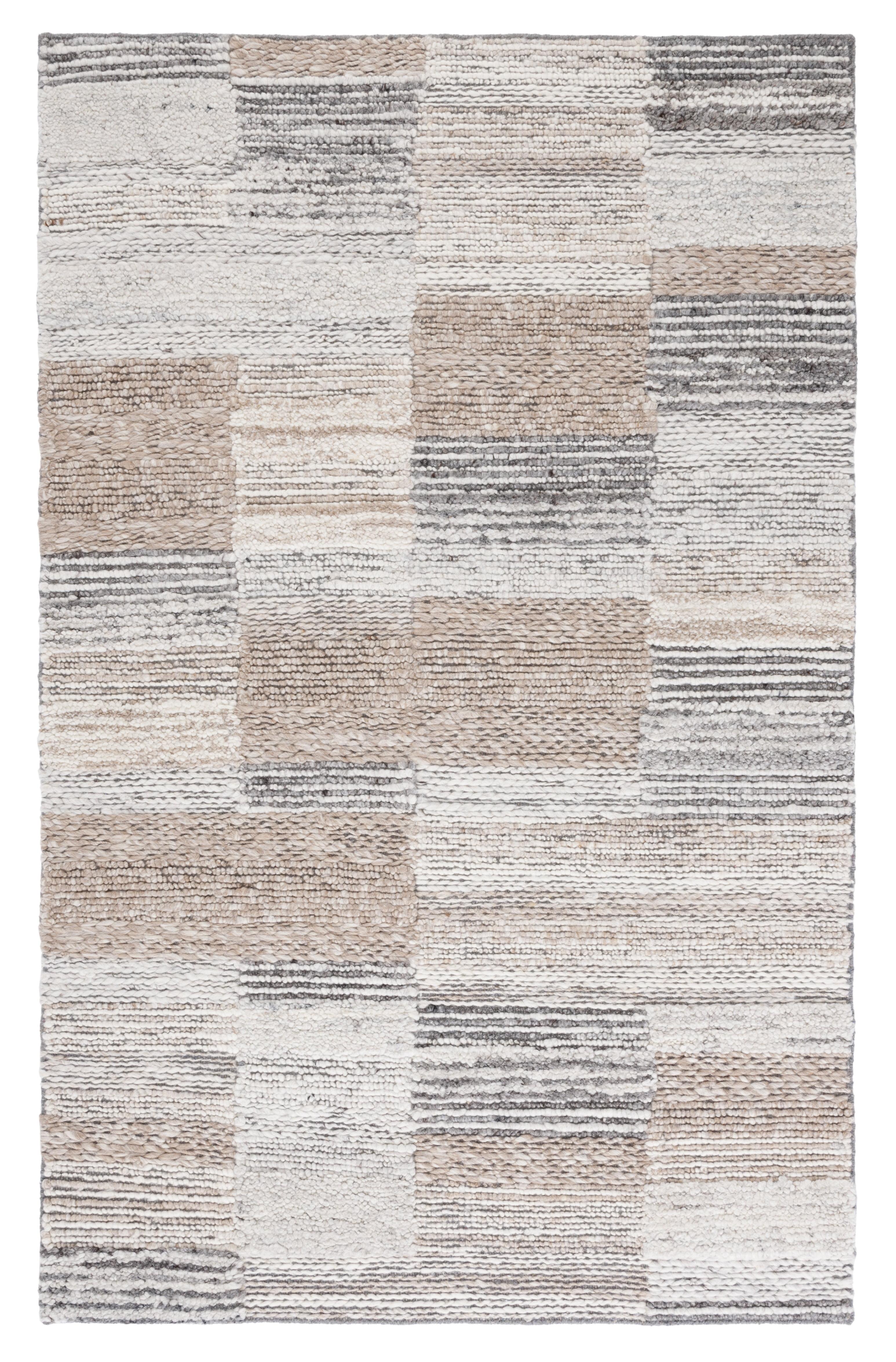 SAFAVIEH Casablanca Zayden Checkered Area Rug, Natural/Ivory, 4' x 6'