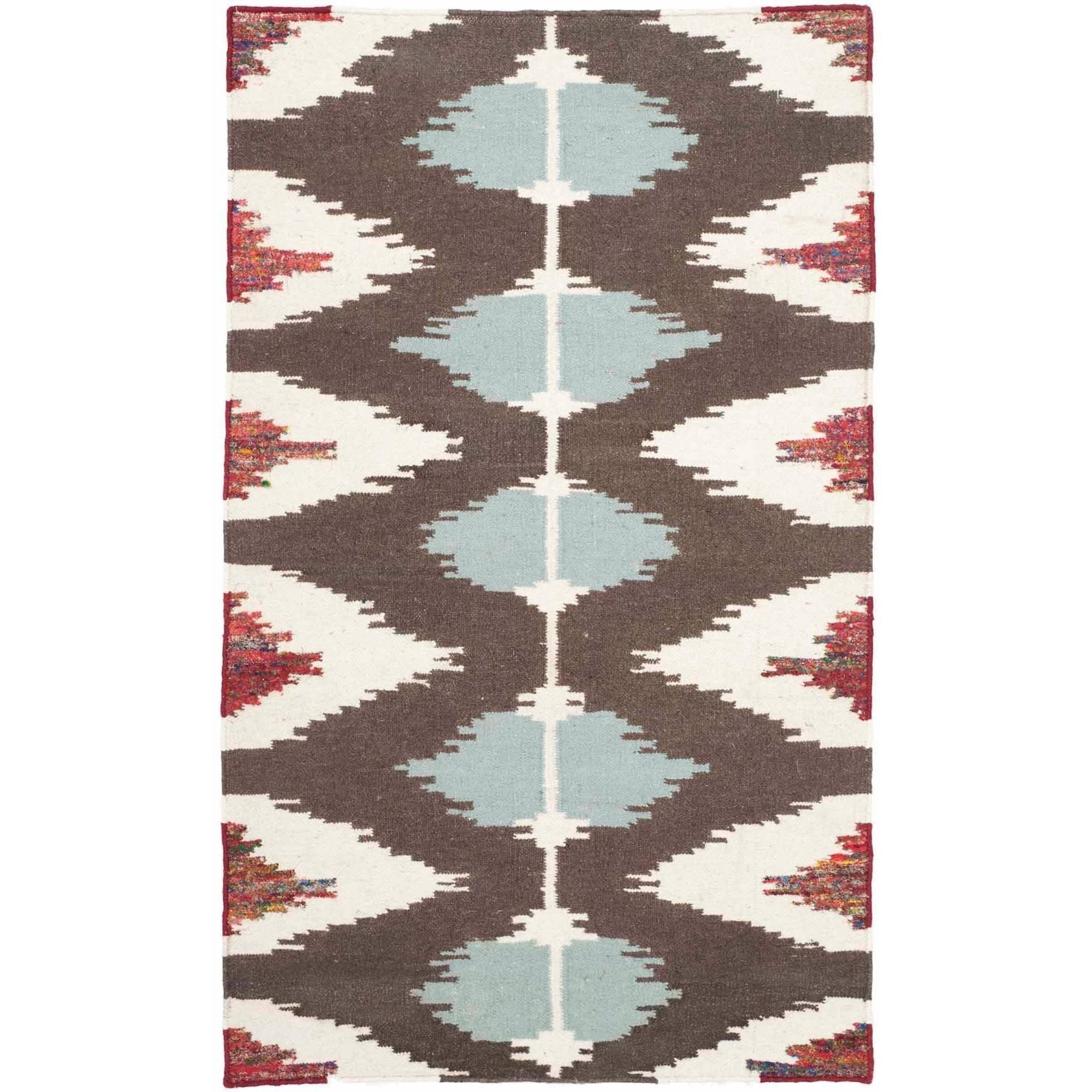 Dhurries DHU647 Hand Woven Flat Weave Indoor Accent Rug - Multi - 3'x5' - Safavieh