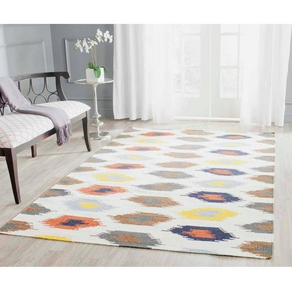Safavieh  Handmade Flatweave Dhurries Terese Modern Wool Rug 4' x 6' 4' x 6' Indoor,Handmade Living Room,Bedroom Rectangle