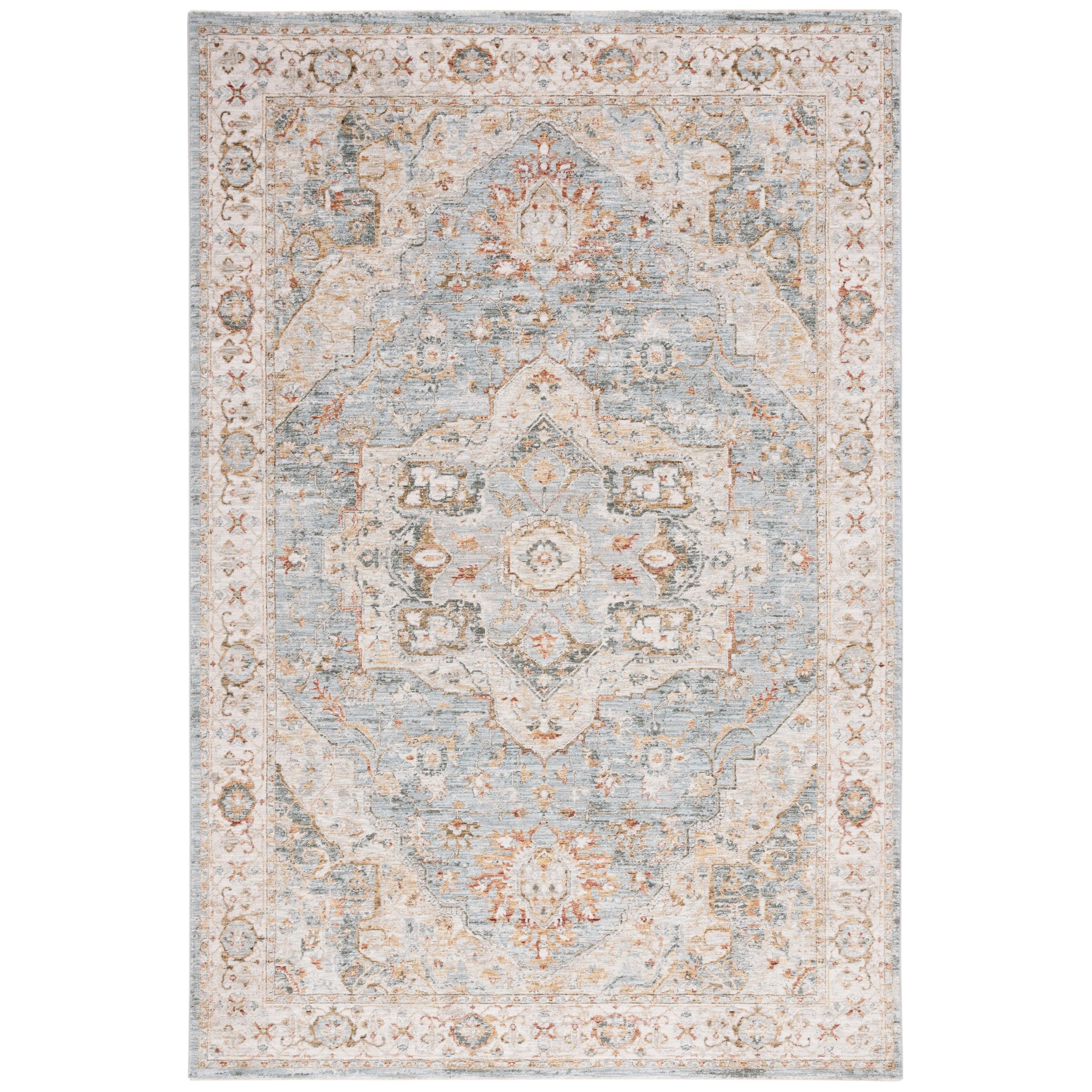 Hamilton Heirloom Blue-Grey Hand-Knotted Wool Blend 8' x 10' Rug