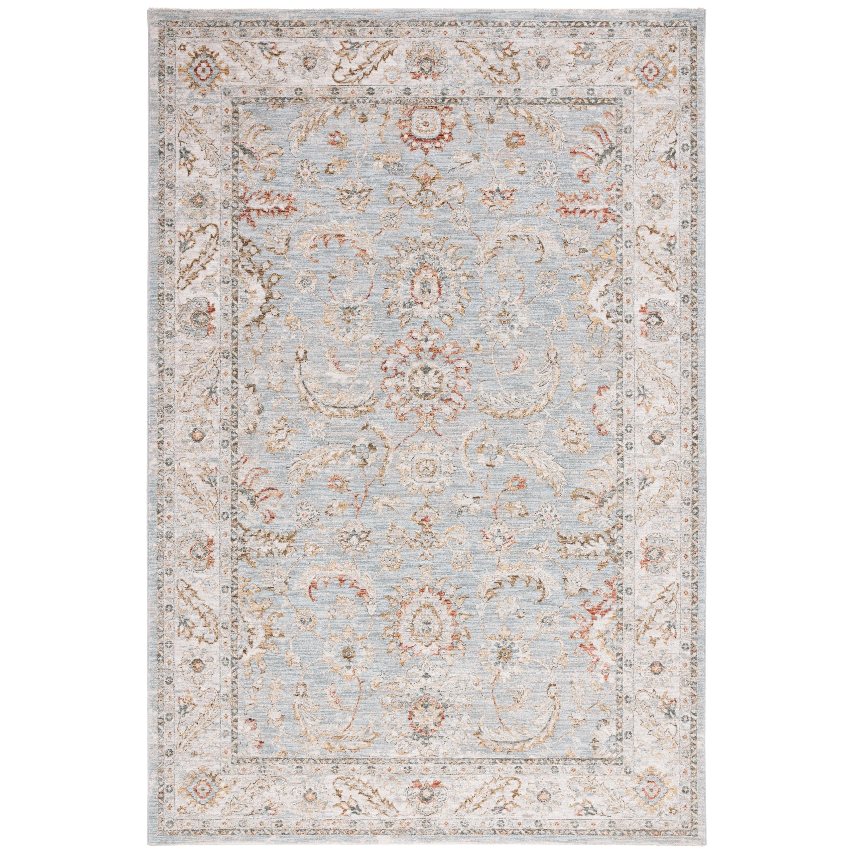 Hamilton HLT108 Power Loomed Area Rug - Blue/Gold - 6'7"x6'7" - Safavieh.