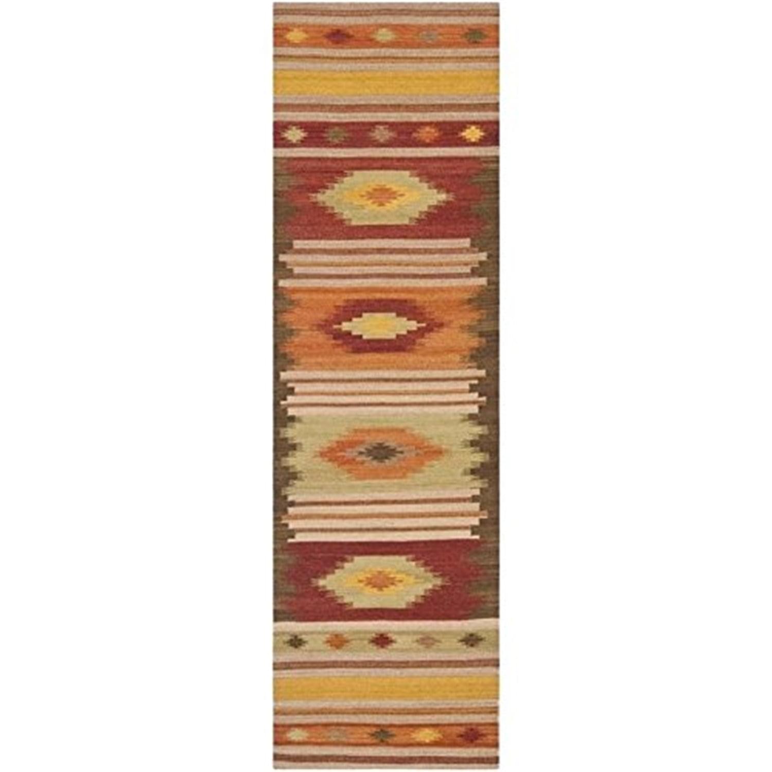 Kilim NVK176 Hand Woven Runner Rug - Brown/Multi - 2'3"x6' - Safavieh.