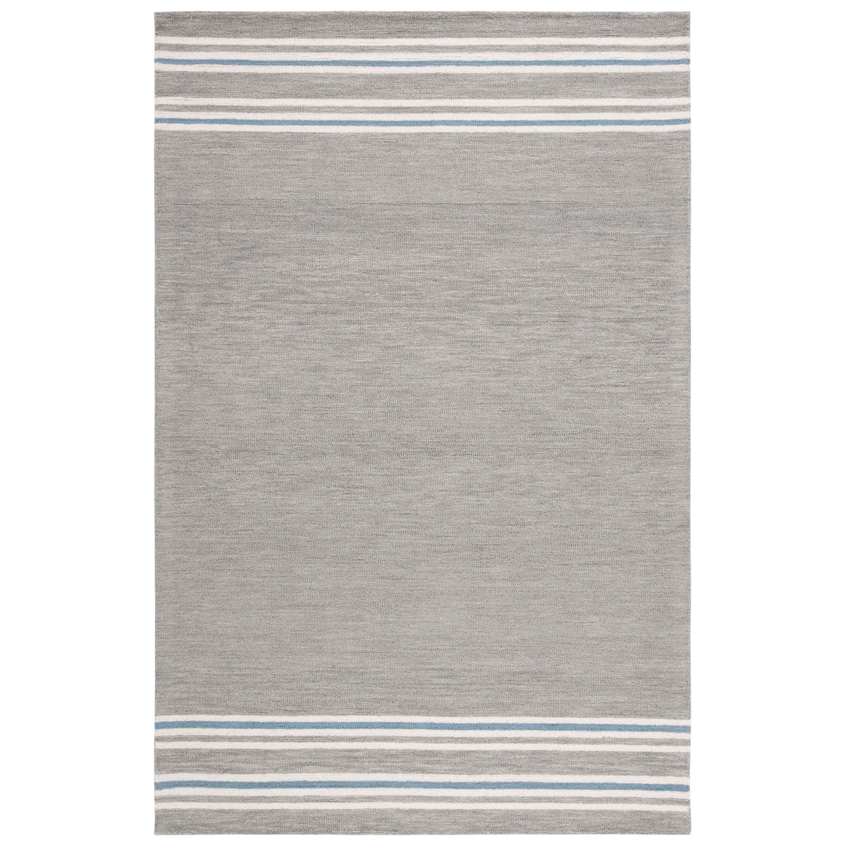 Lauren Ralph Lauren Blue and Gray Hand-Knotted Wool Rug 4' x 6'