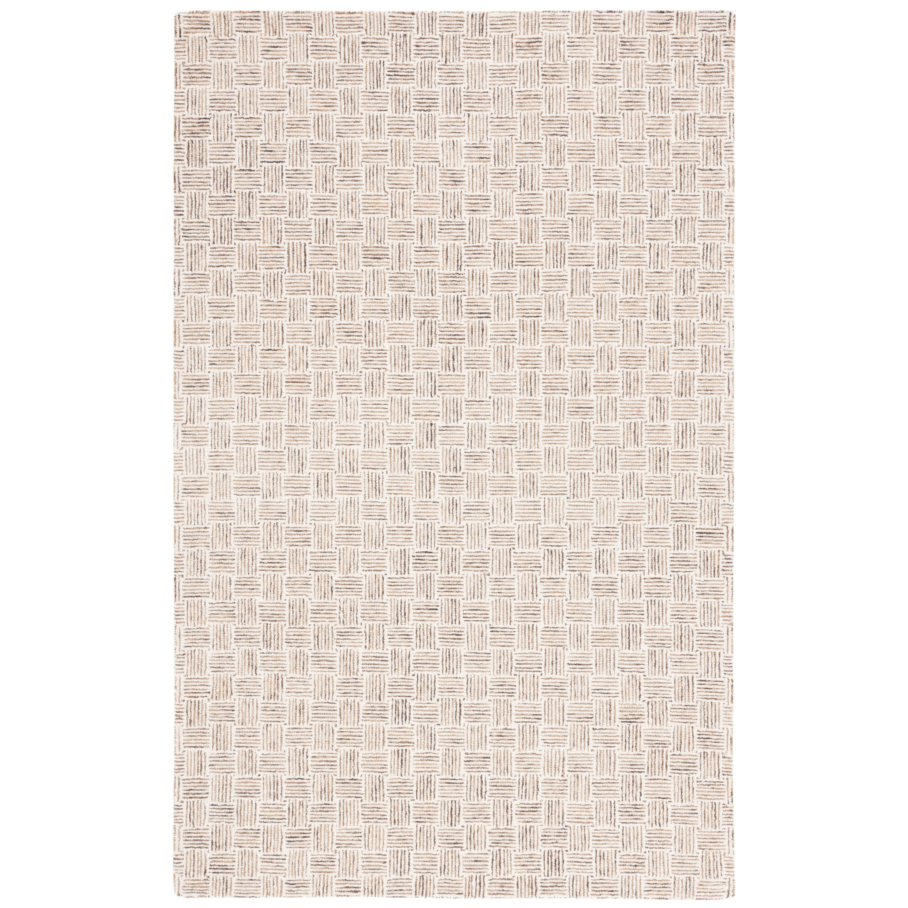 Micro-Loop MLP537 Hand Tufted Indoor Accent Rug - Taupe/Ivory - 4'x6' - Safavieh
