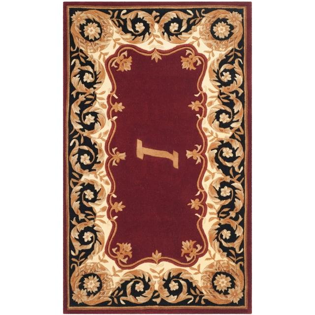 Safavieh  Handmade Naples Taje Traditional Oriental Wool Rug Maroon I 3' x 5' 3' x 5' Living Room, Bedroom, Dining Room Rectangle