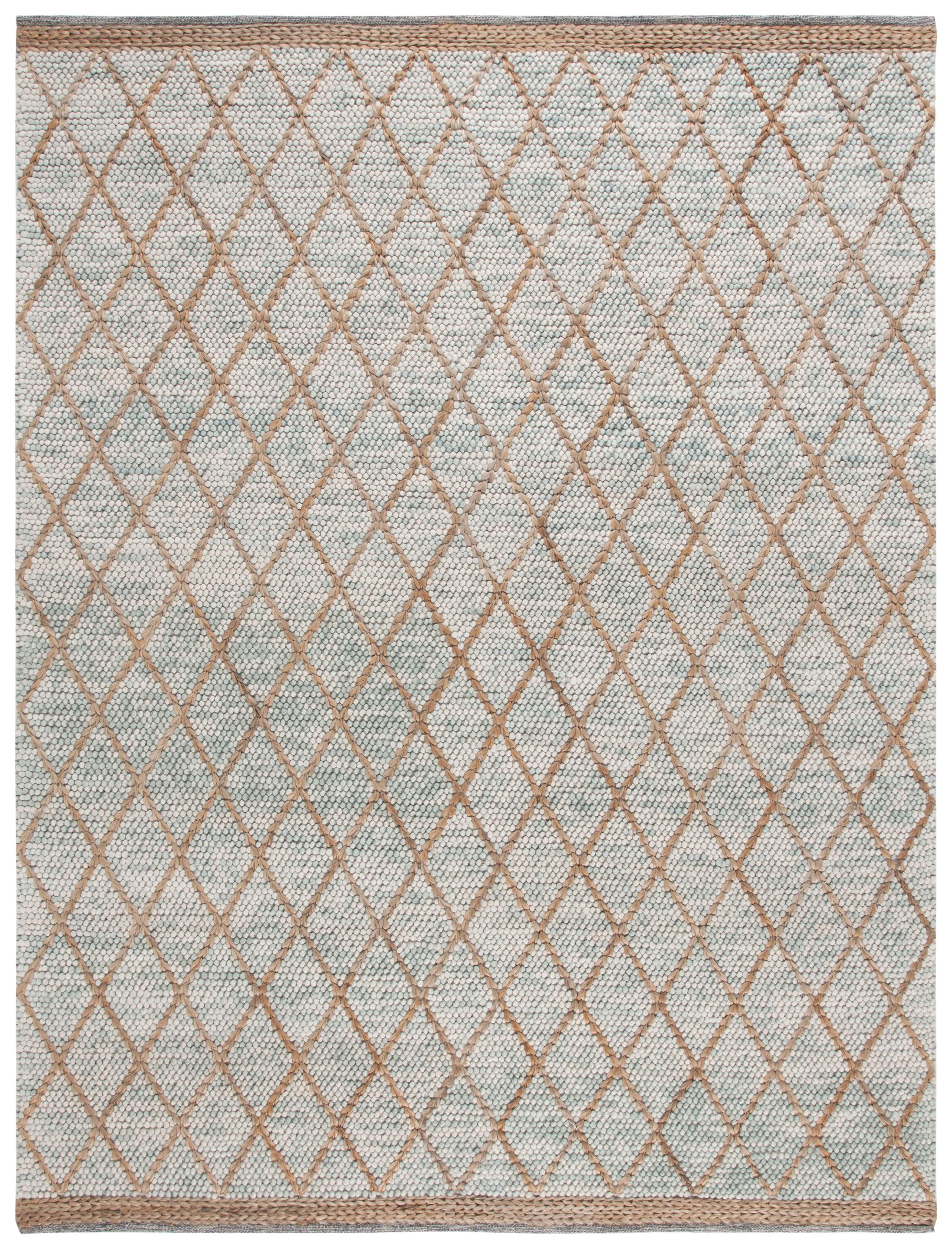 Natura NAT223 Hand Woven Indoor Area Rug - Teal/Natural - 8'x10' - Safavieh