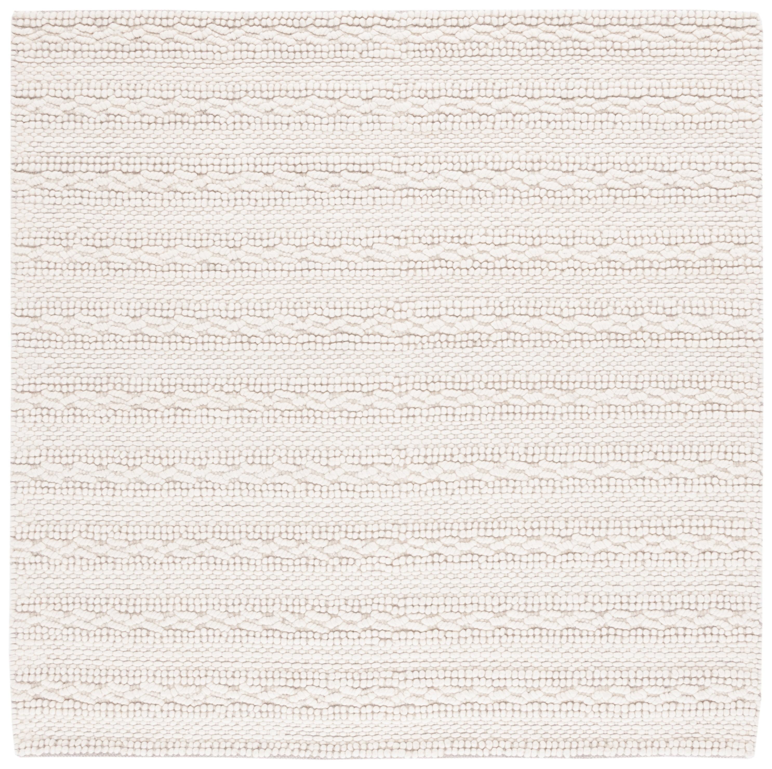 Ivory Braided Wool 6' x 6' Square Area Rug