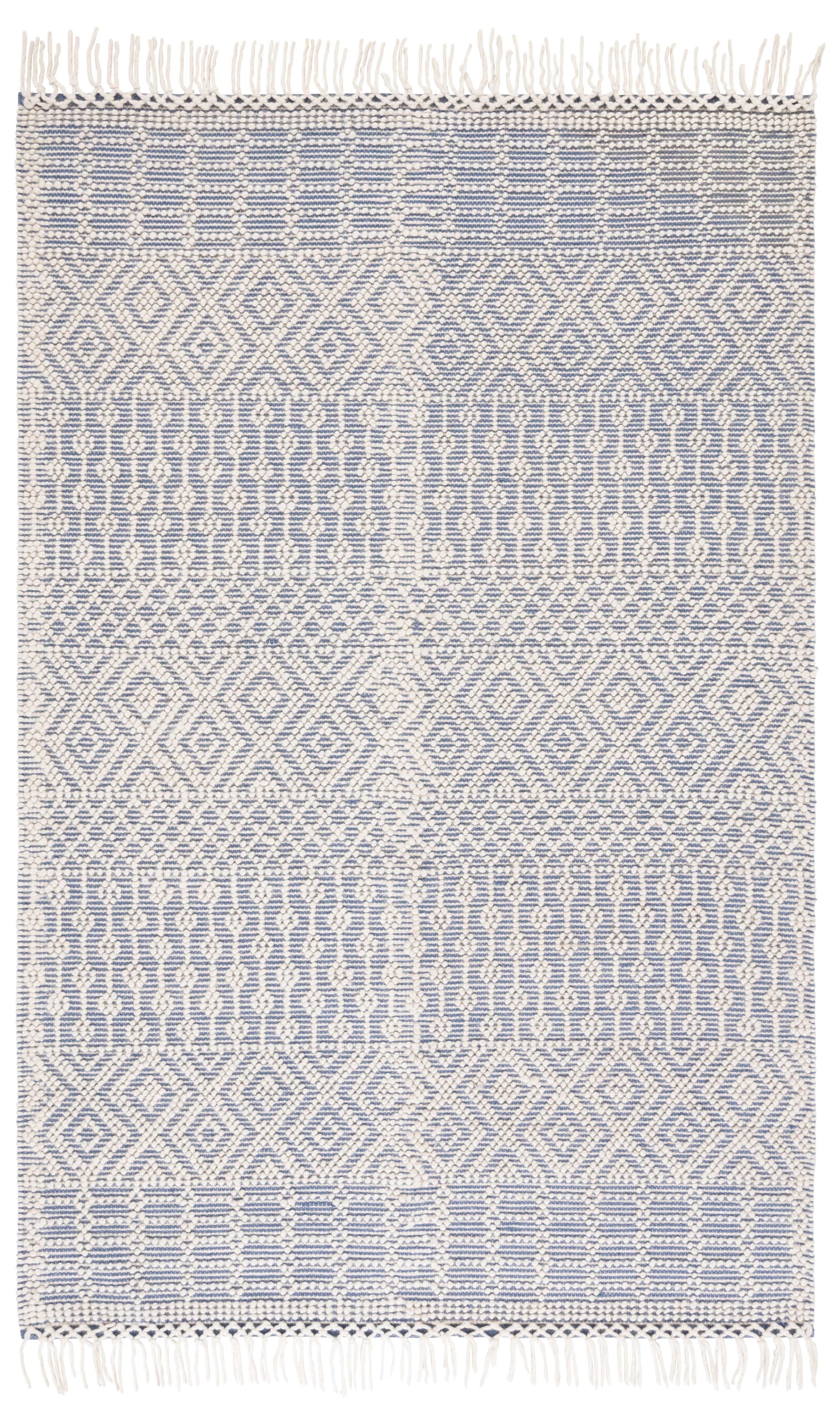 SAFAVIEH Natura Cordelia Southwestern Wool Area Rug, Ivory/Blue, 3' x 5'