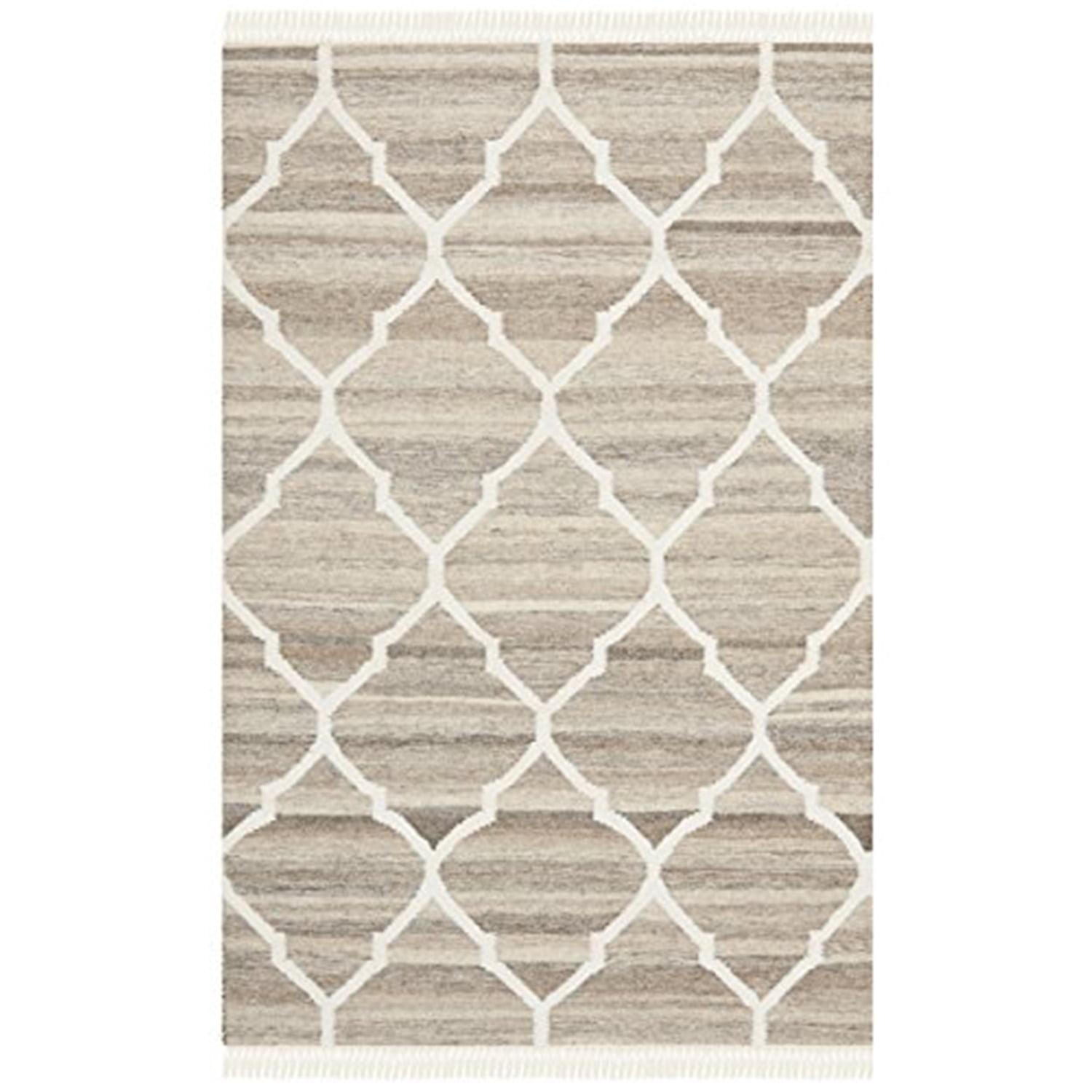 Towles Natural Hand Woven 60% Wool, 20% Viscose, And 20% Cotton Geometric Rug