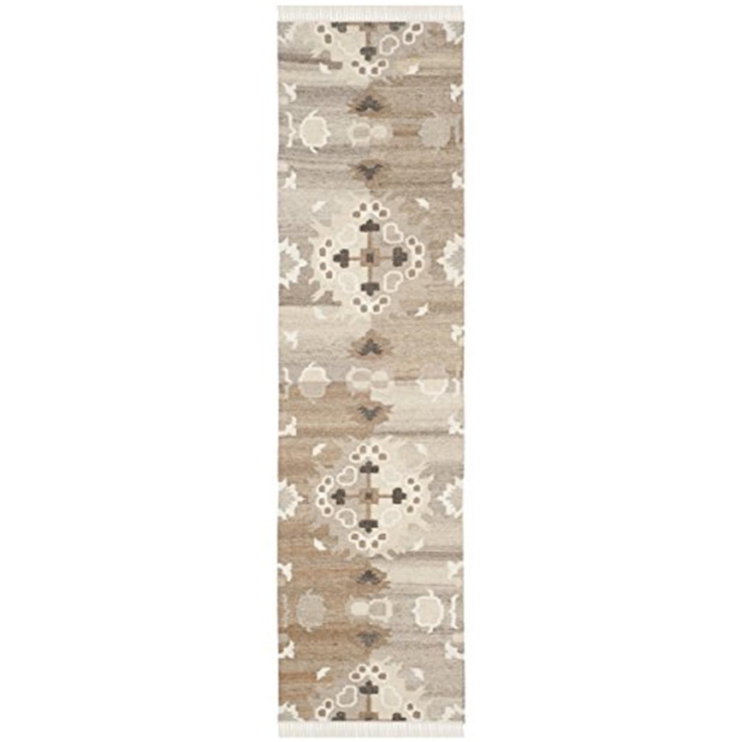 Natural Kilim NKM318 Hand Woven Runner Rug - Grey/Multi - 2'3"x12' - Safavieh.