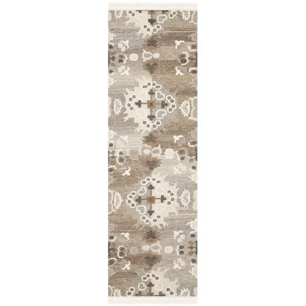 Natural Kilim NKM318 Hand Woven Runner Rug - Grey/Multi - 2'3"x6' - Safavieh.