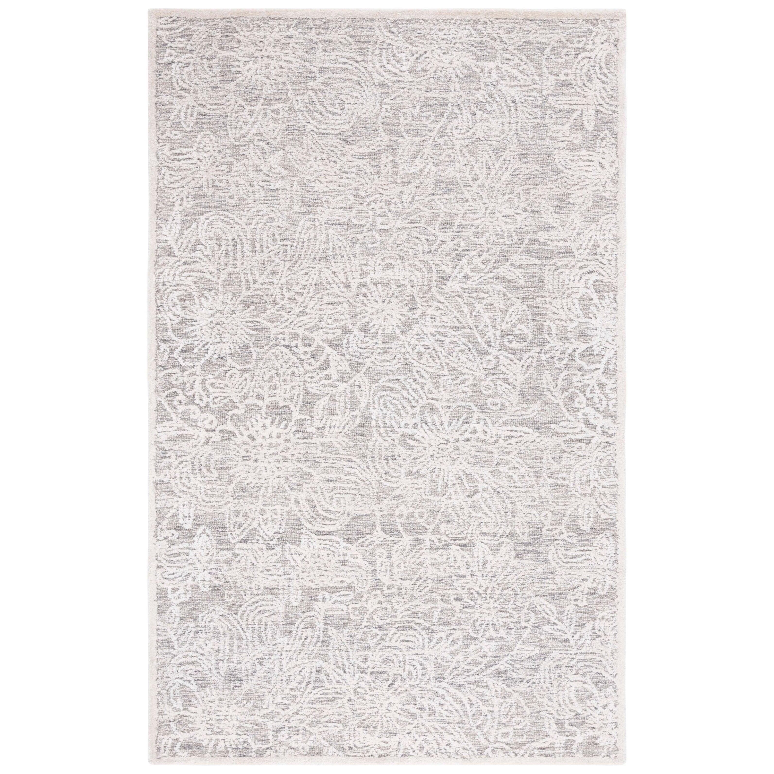 Precious PRE306 Hand Tufted Indoor Area Rug - 6'x6' - Grey/Ivory - Safavieh