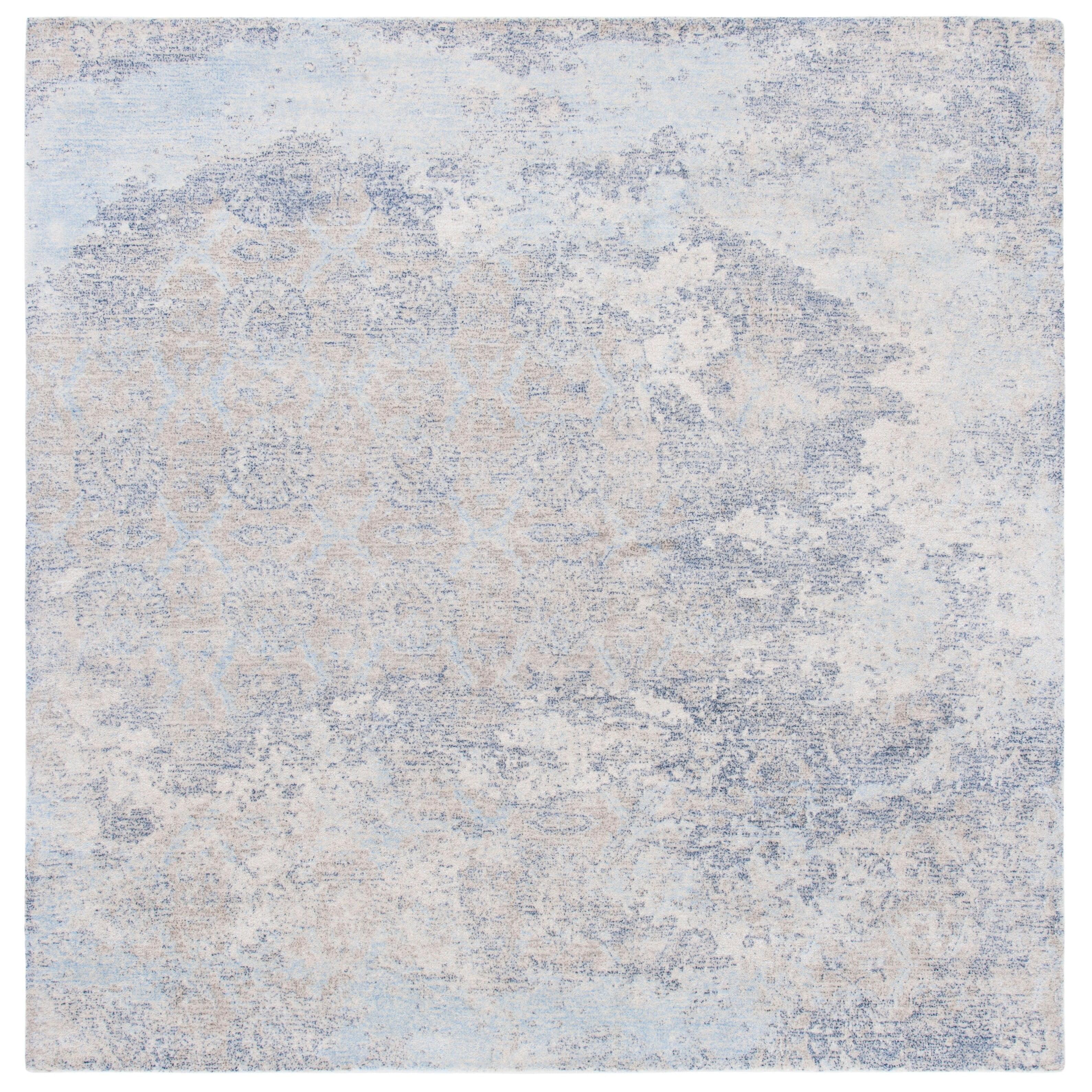 Restoration Vintage RVT111 Hand Tufted Indoor Area Rug - 6'x6' - Blue/Ivory - Safavieh