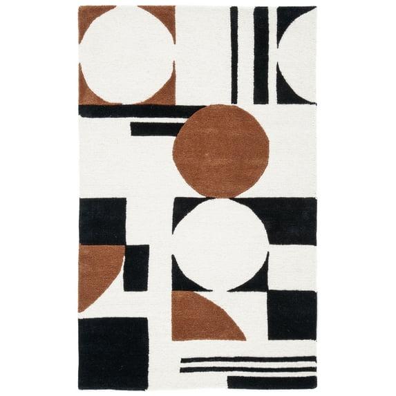 Rodeo Drive RD856 Hand Tufted Indoor Accent Rug - 4'x6' - Ivory/Black - Safavieh