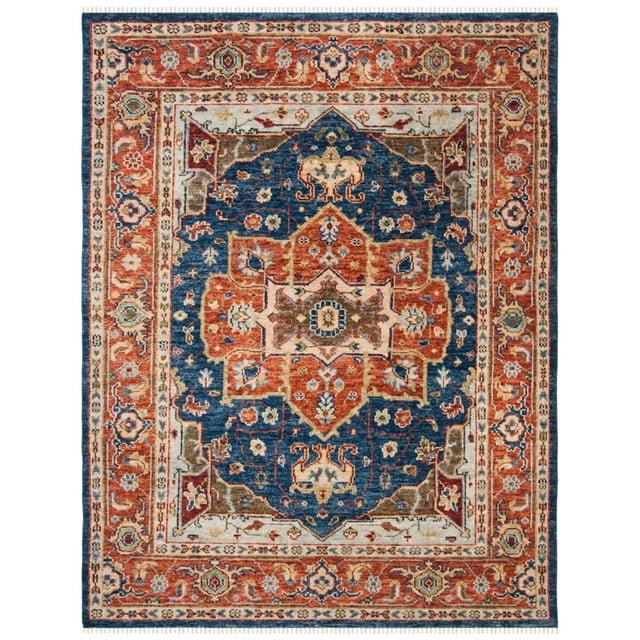 Samarkand SRK114 Hand Knotted Area Rug - Navy/Rust - 6'x9' - Safavieh.