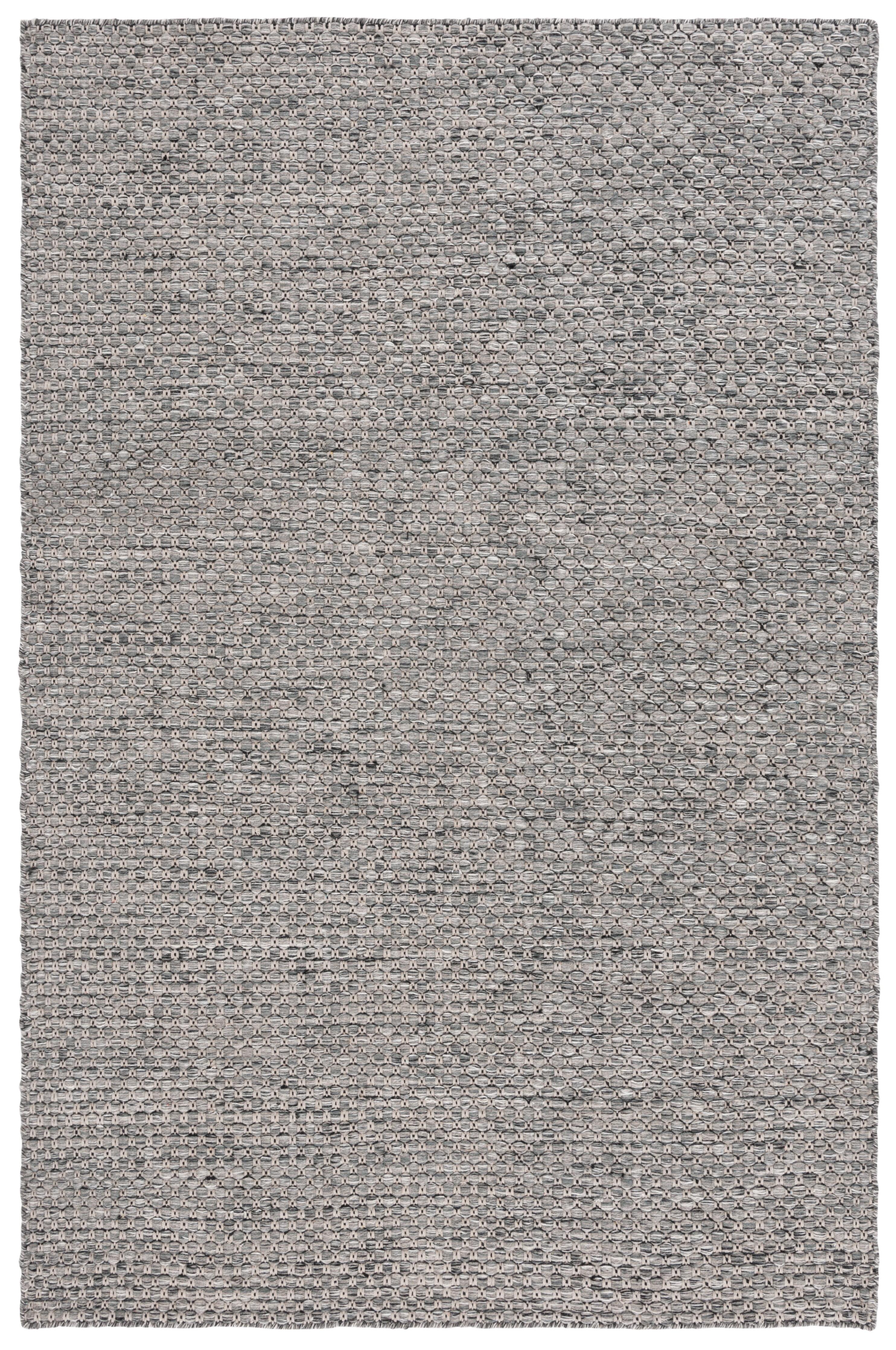 Gray 4' x 6' Handmade Wool Flatweave Rug