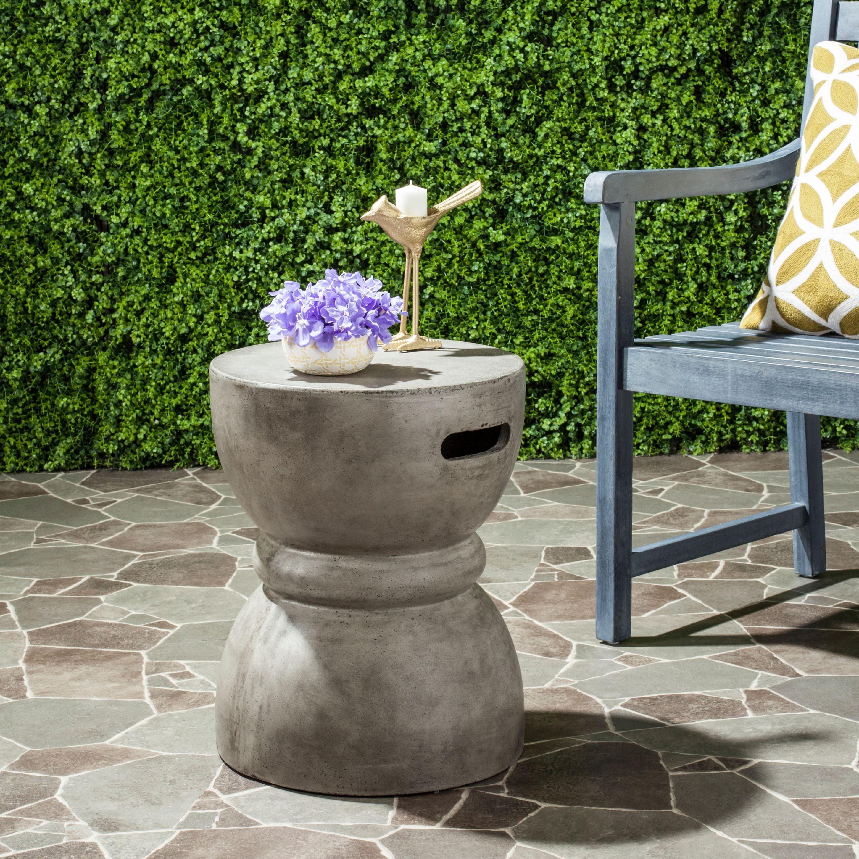 Haruki Concrete Accent Stool  - Safavieh