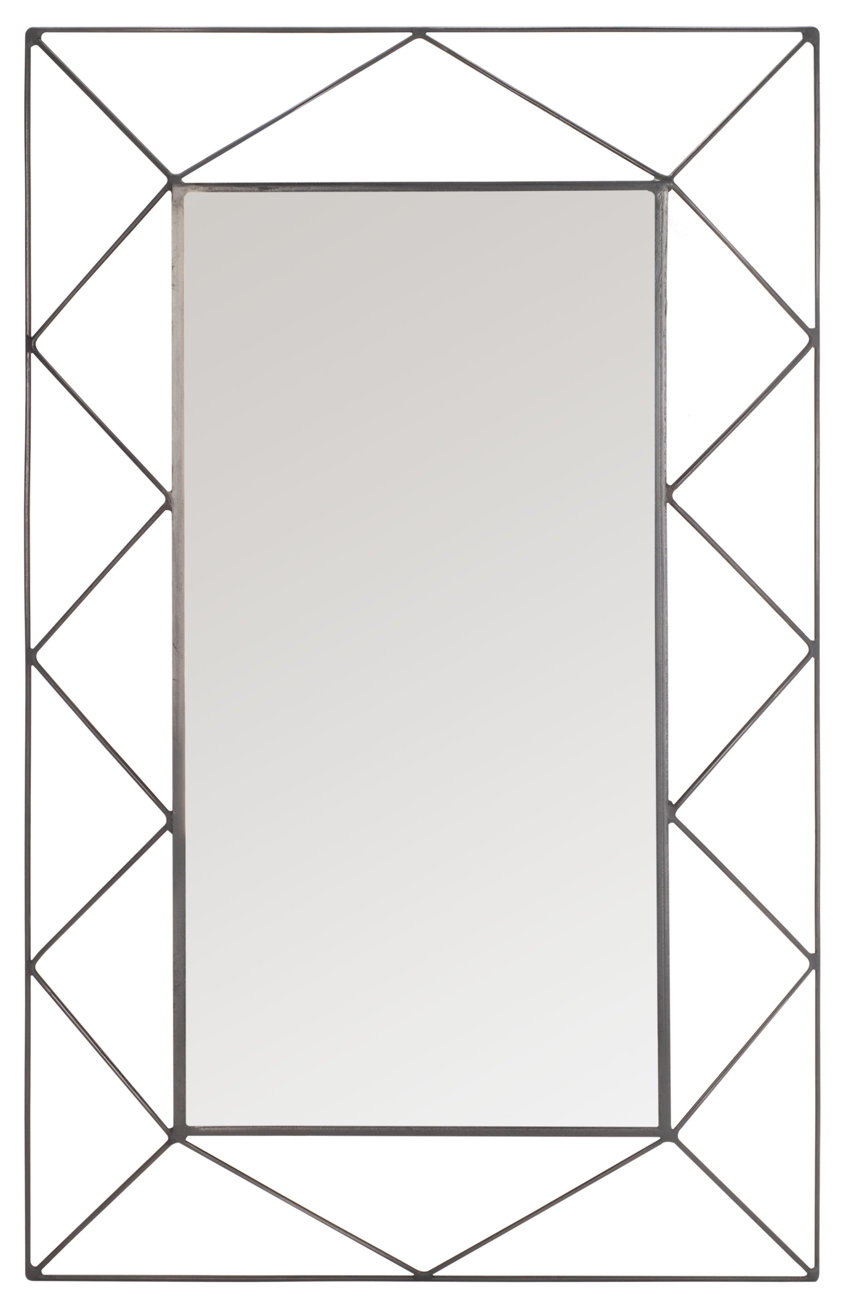 Elegant Gunmetal Rectangular Iron-Spoked 49" Mirror