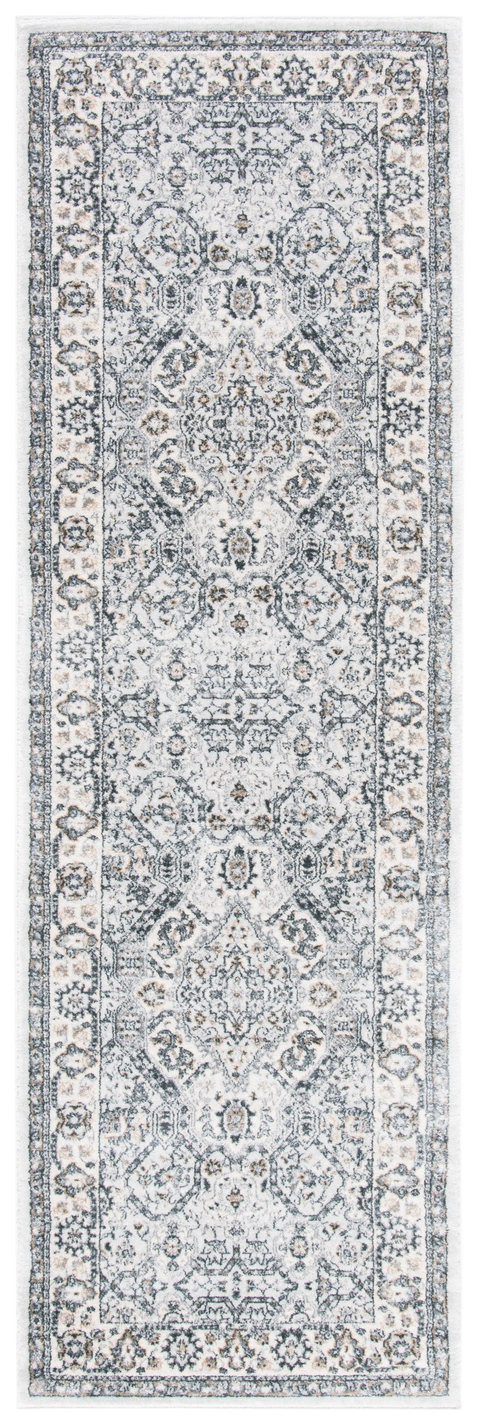 SAFAVIEH Isabella Zander Oriental Runner Rug, Light Grey/Cream, 2'2" x 11'