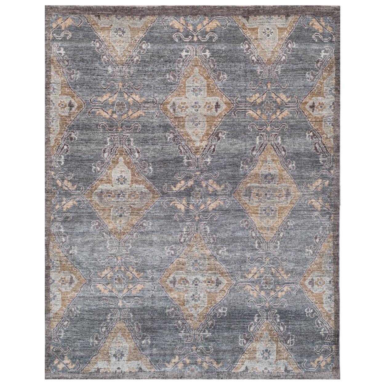 Handmade Brown Wool 6' x 9' Floral Area Rug