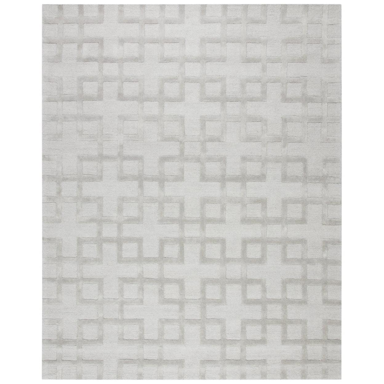 Gray Hand-Tufted Wool Rectangular Area Rug