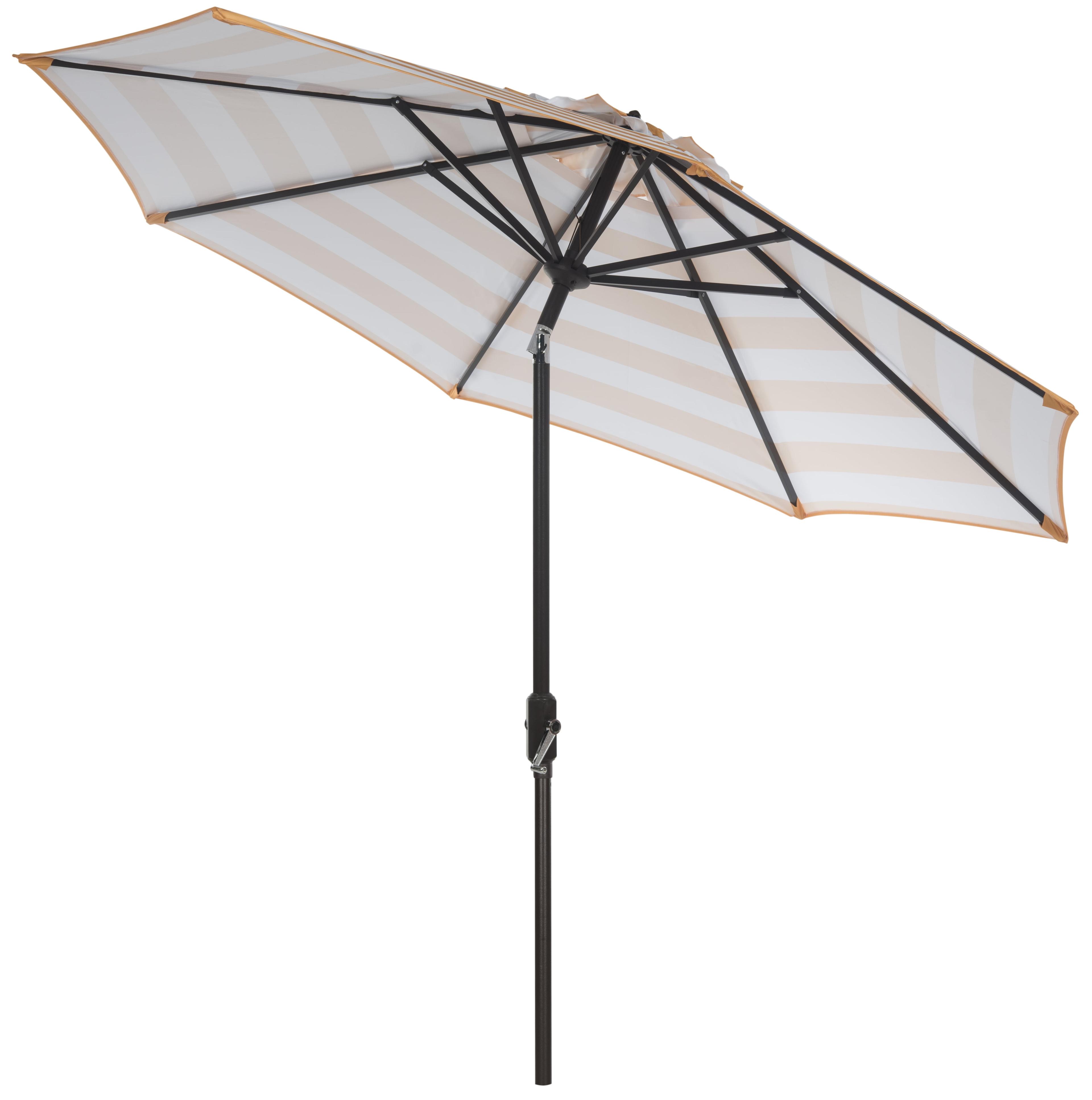 UV Resistant Iris Fashion Line 9Ft Auto Tilt Umbrella - PAT8004 - Orange/White - Safavieh