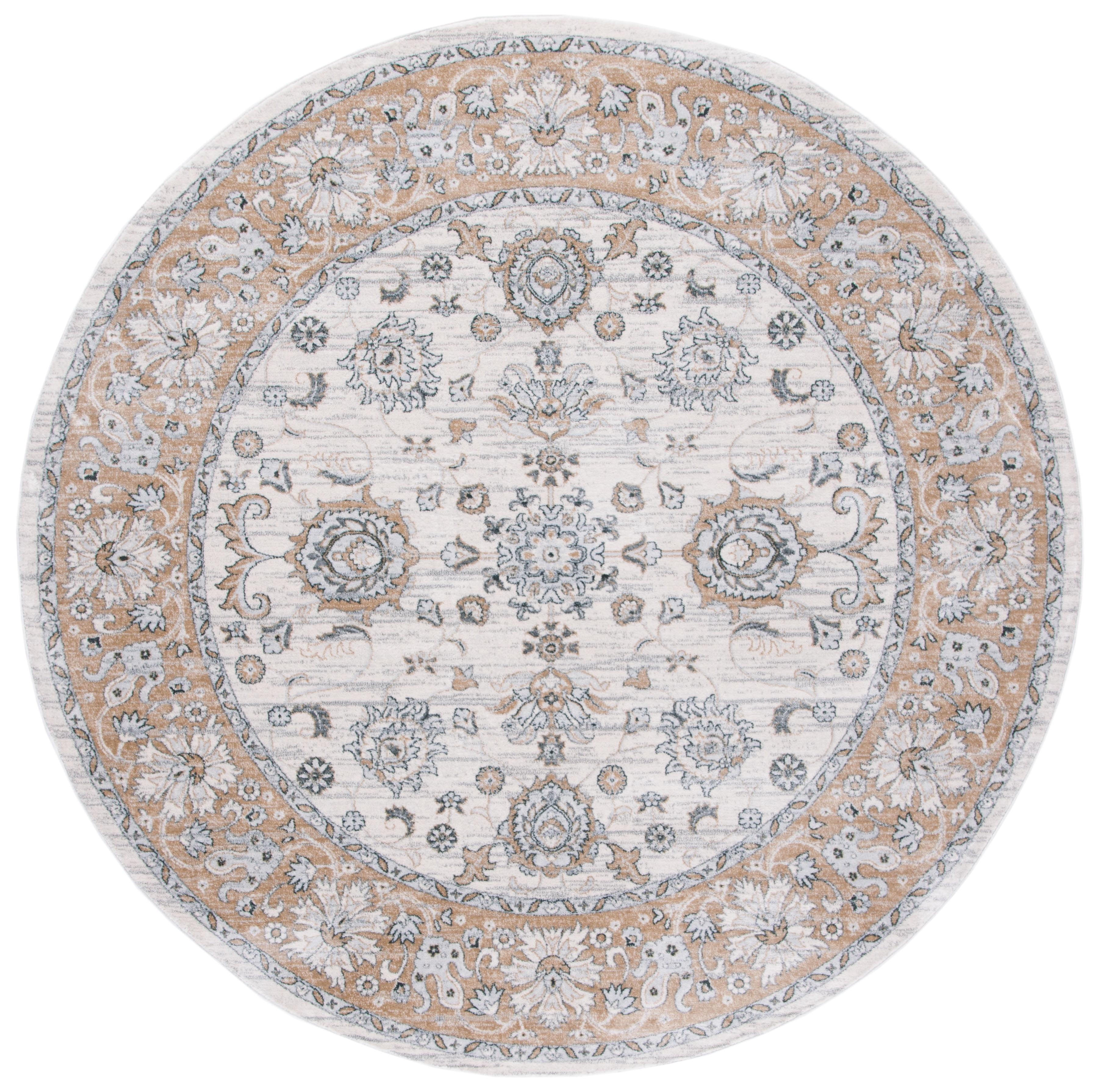 Isabella ISA940 Power Loomed Area Rug - Cream/Beige - 5'3" Round - Safavieh.