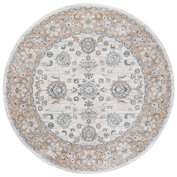 Isabella ISA940 Power Loomed Area Rug - Cream/Beige - 5'3" Round - Safavieh