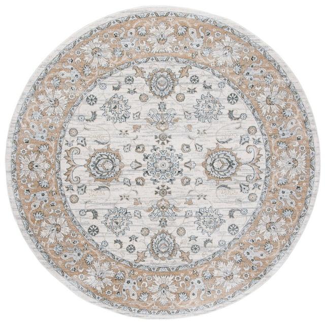 Isabella ISA940 Power Loomed Area Rug - Cream/Beige - 5'3" Round - Safavieh