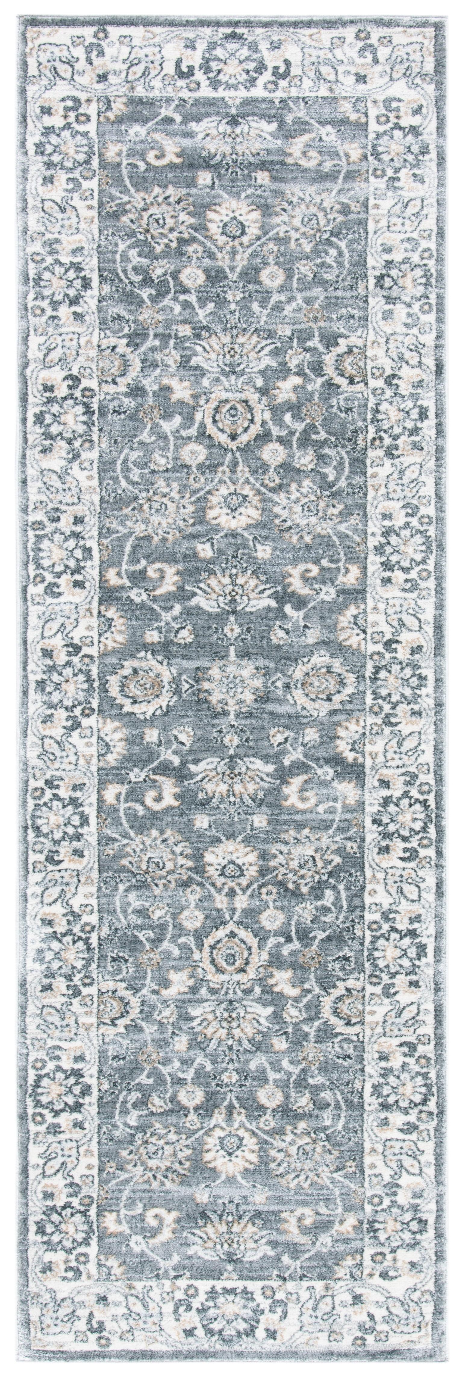 SAFAVIEH Isabella Zander Oriental Runner Rug, Light Grey/Cream, 2'2" x 11'