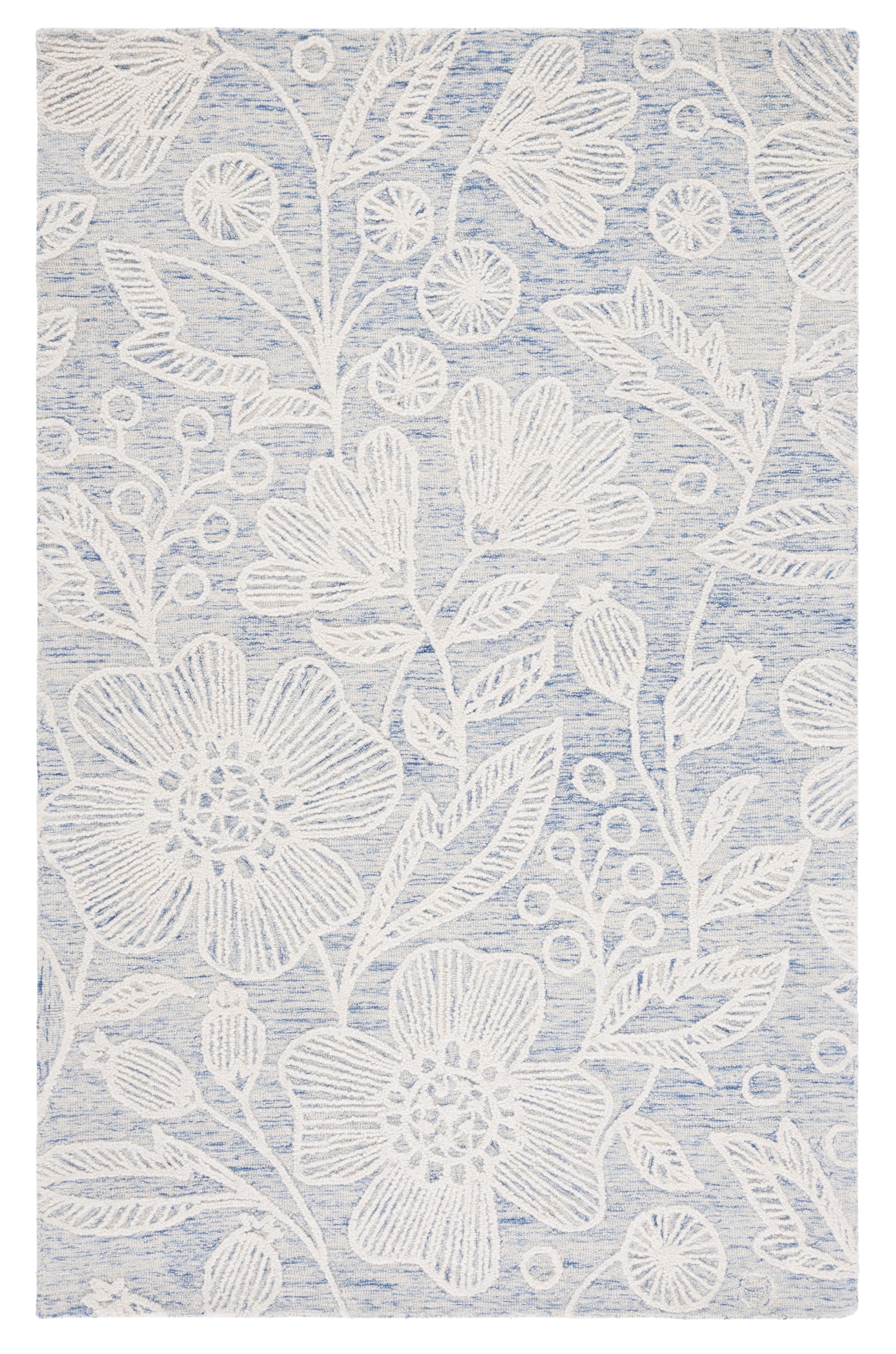 Jardin JAR727 Hand Tufted Area Rug - Blue/Ivory - 5'x8' - Safavieh.