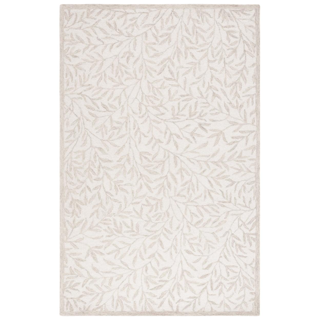 Ivory Hand-Tufted Wool Floral 3' x 5' Area Rug