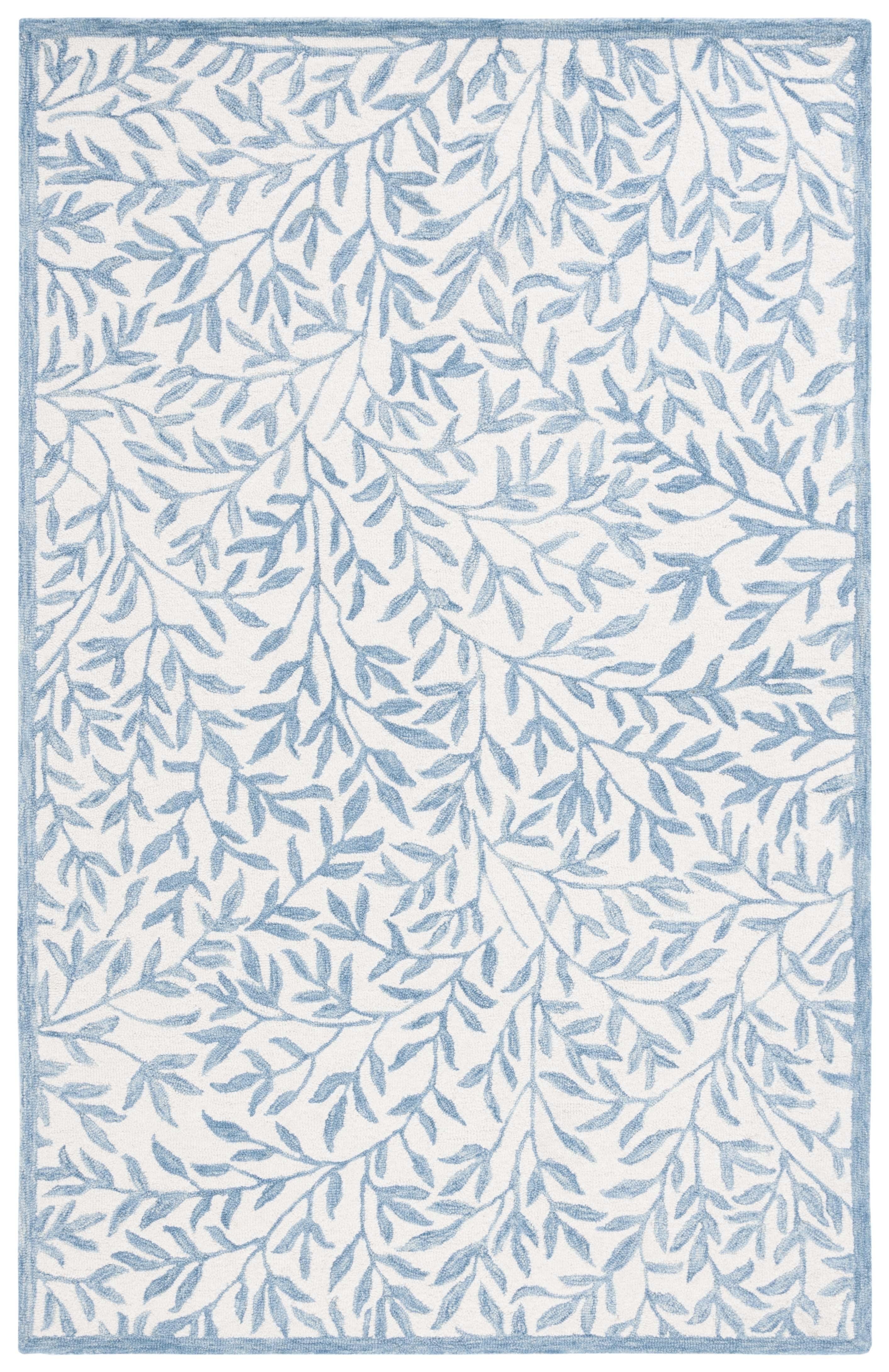 SAFAVIEH Jardin Zahara Floral Area Rug, Ivory/Blue, 4' x 6'