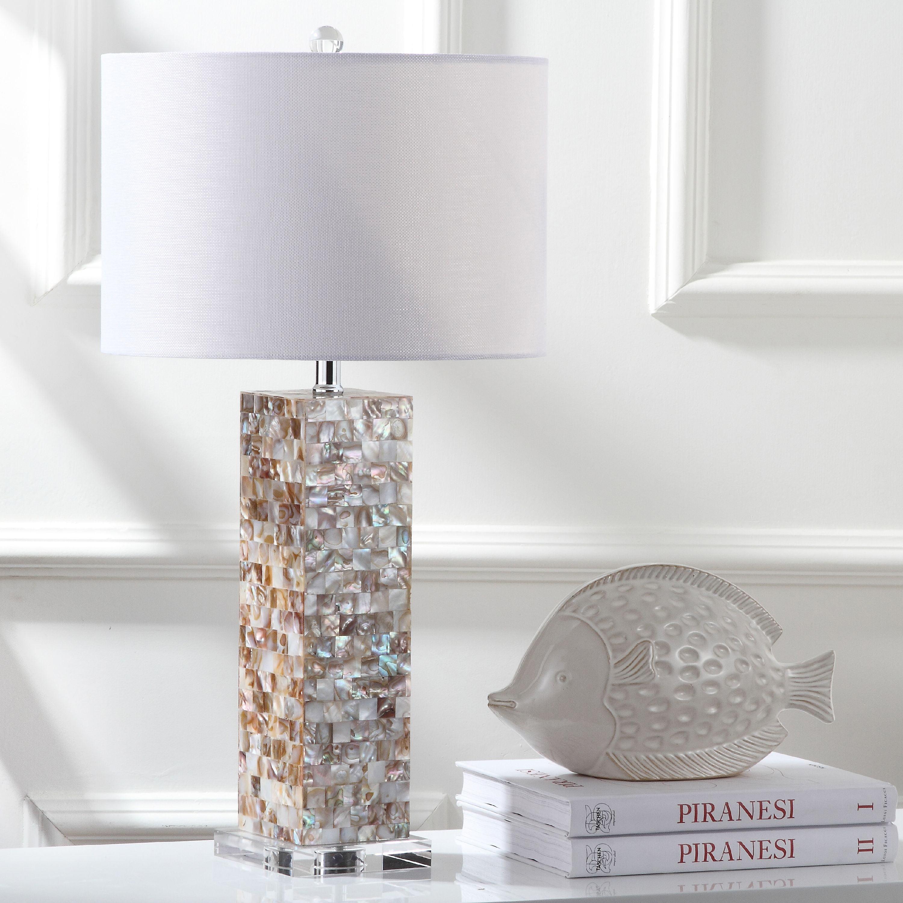 Safavieh Jacoby Mosaic Glam 28-Inch High Table Lamp, Cream