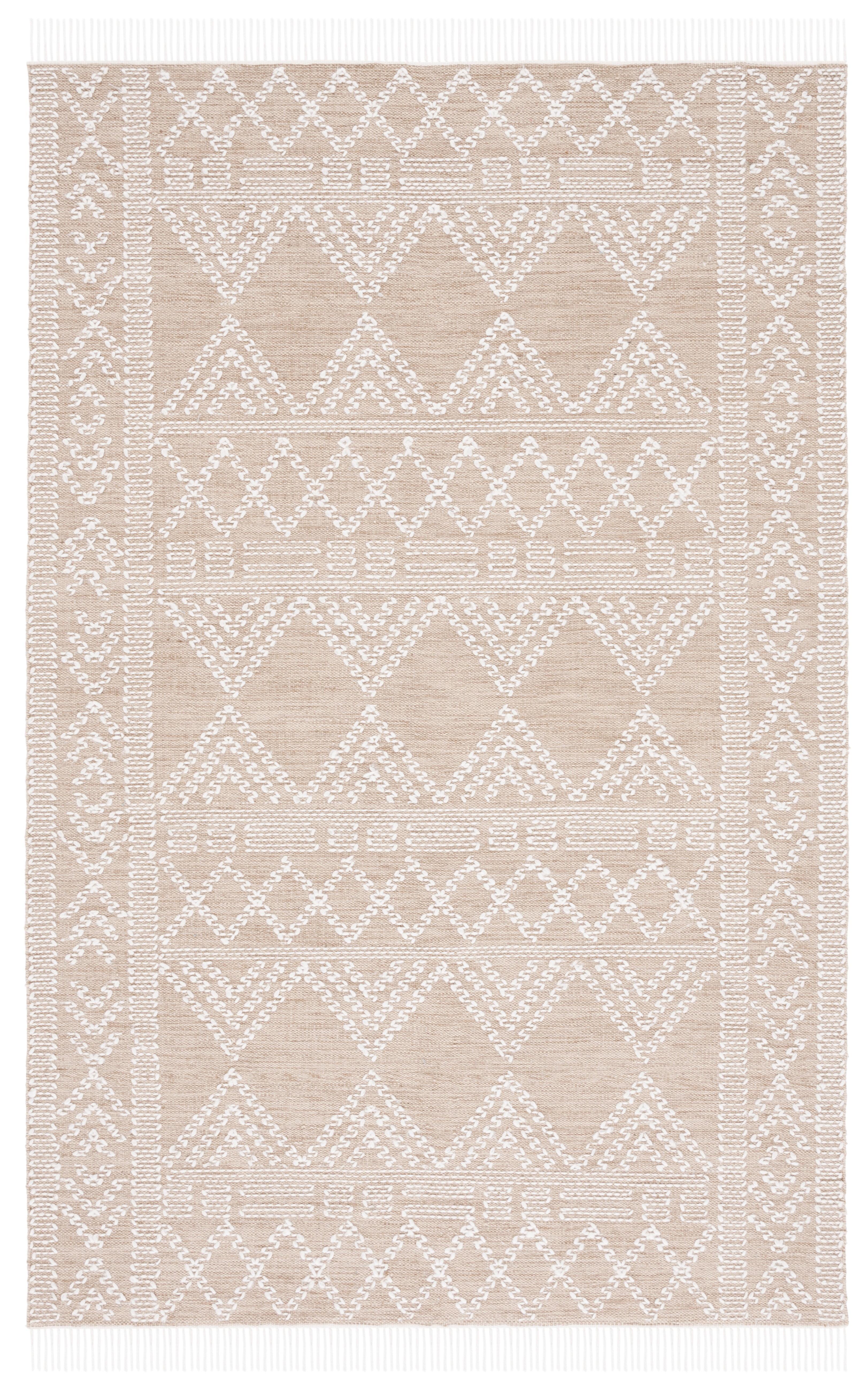 SAFAVIEH Kilim Emory Tribal Polyester Area Rug, Beige/Ivory, 8' x 10'