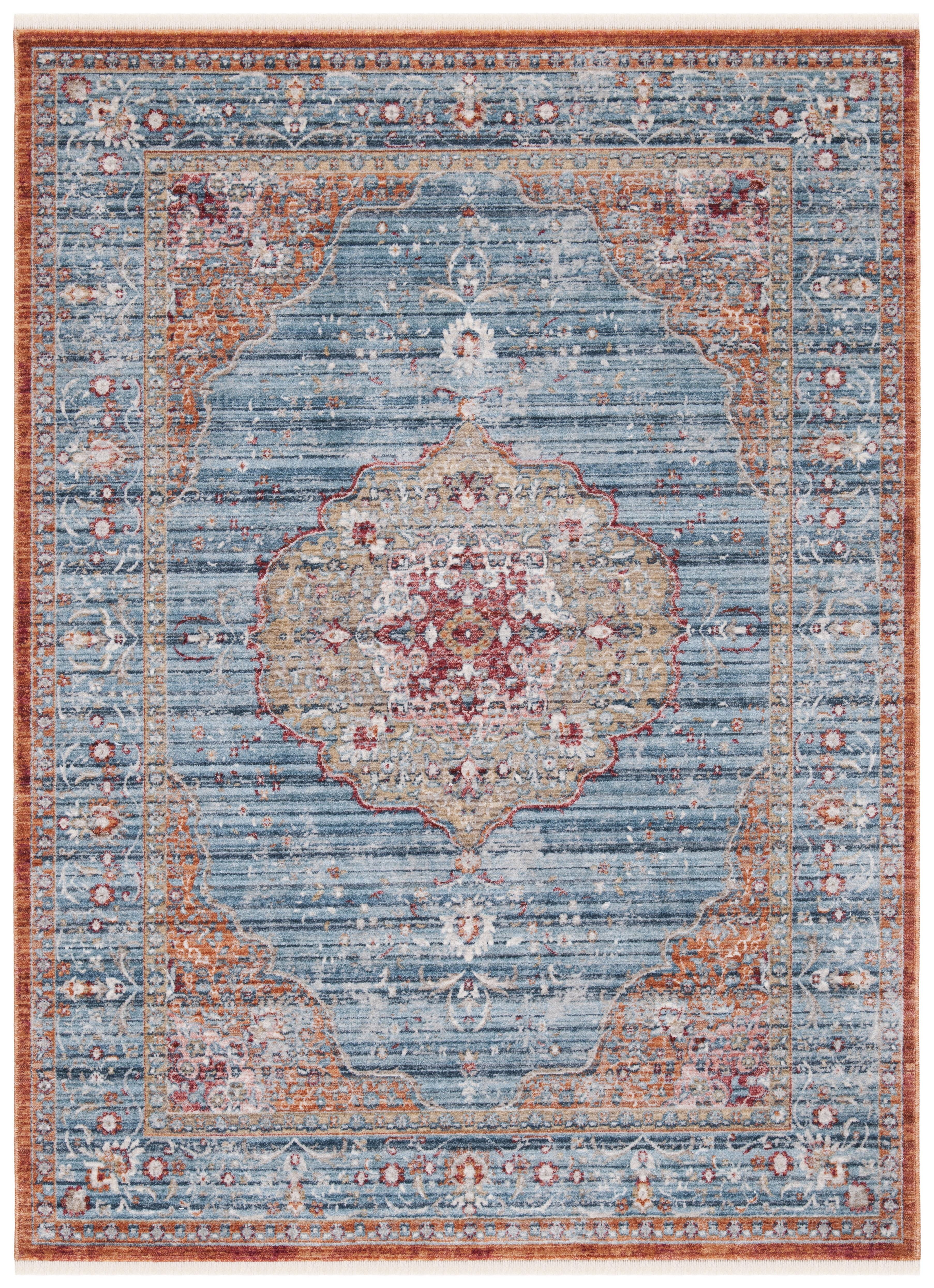 Kenitra KRA676 Power Loomed Area Rug - Blue/Red - 8'x10' - Safavieh.