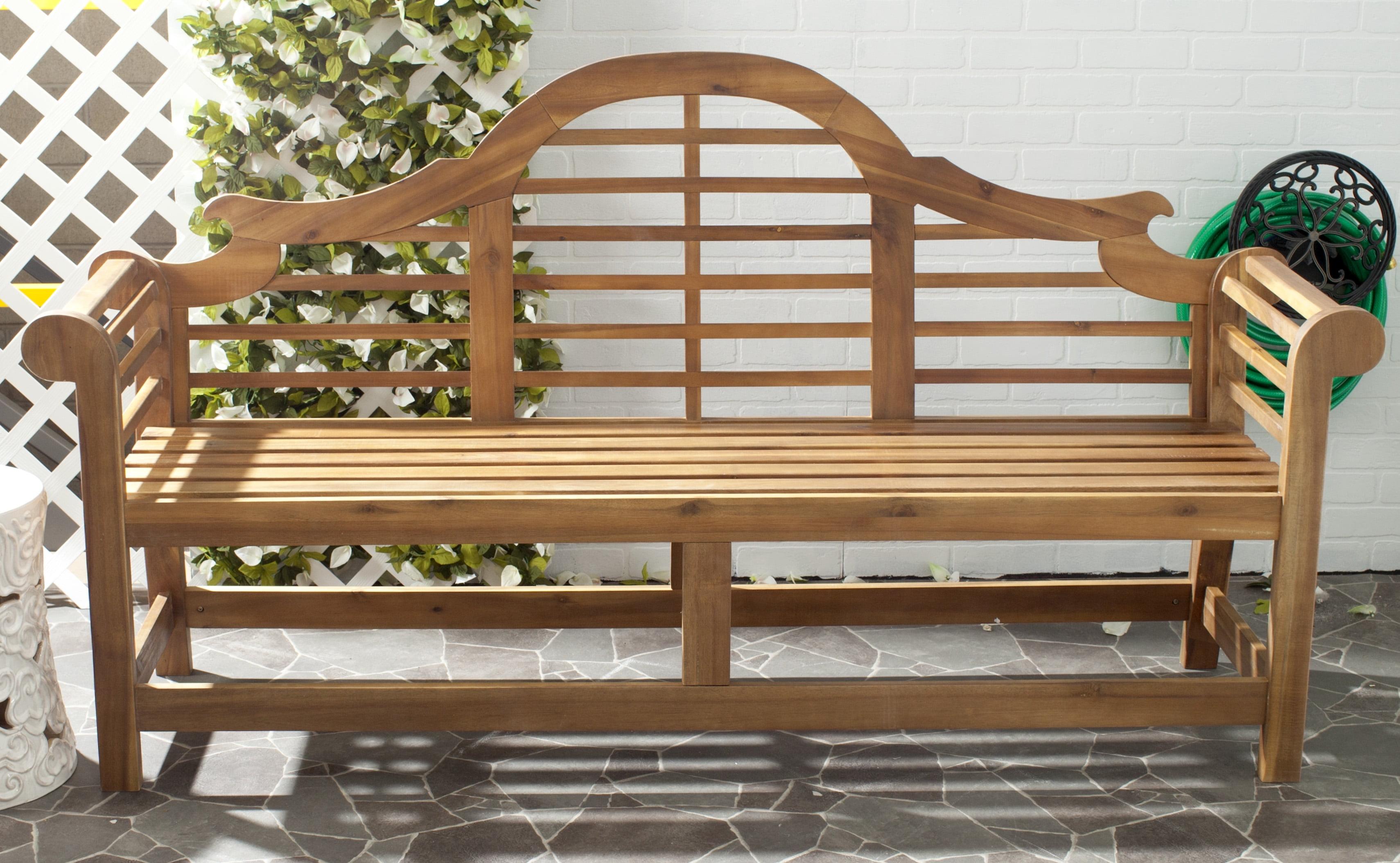 Khara 77" Natural Acacia Wood Garden Bench